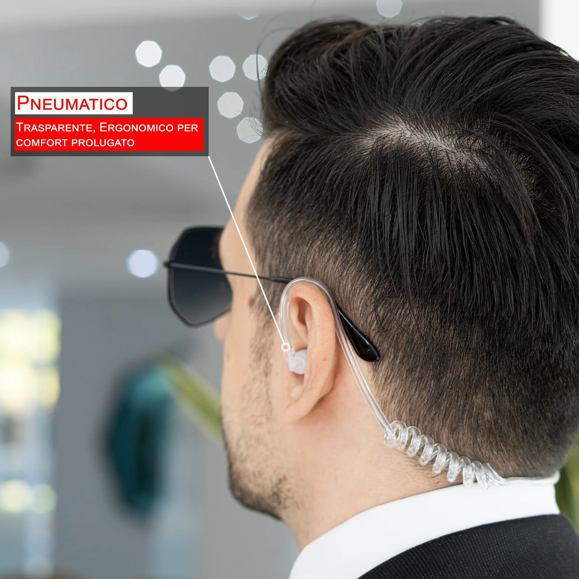 Microfono Auricolare Pneumatico Cavi Spiralati Estensibili 200cm Walkie Talkie Compatibile Kenwood 2 Pin BaoFeng UV-5R UV-82 888S Midland G10 G11V CT890
