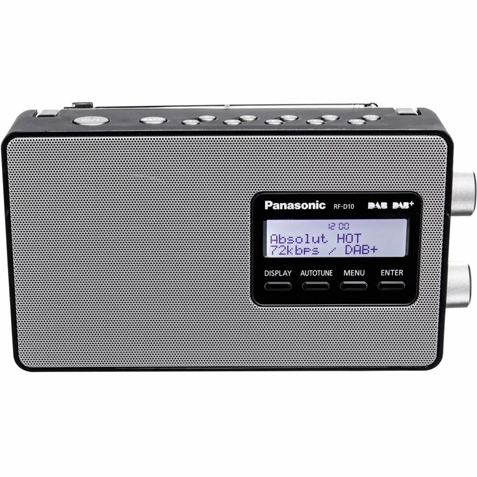 Panasonic RF-D10EG-K Radio Digitale Portatile DAB/DAB+/FM, Display LCD Retroilluminato, Nero