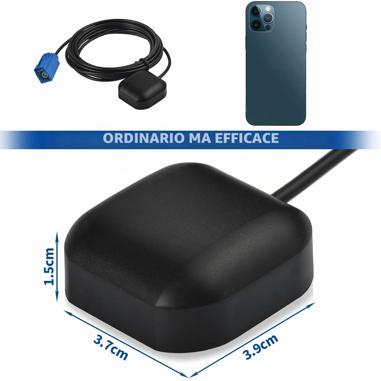 Bingfu Antenna GPS Auto Fakra C Base Magnetica Attiva per Radio Modulo Navigazione