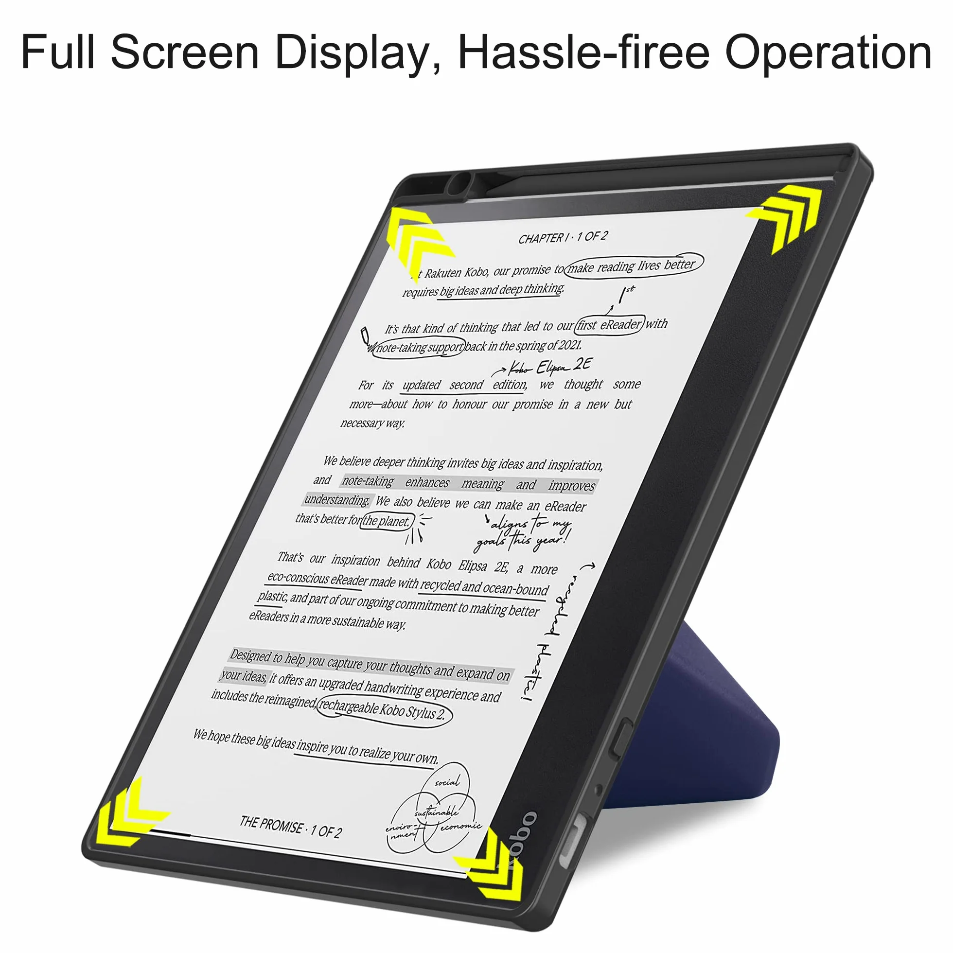 Custodia Cover Kobo Elipsa 2E 10.3 Pollici eReader 2023 con Pen Holder