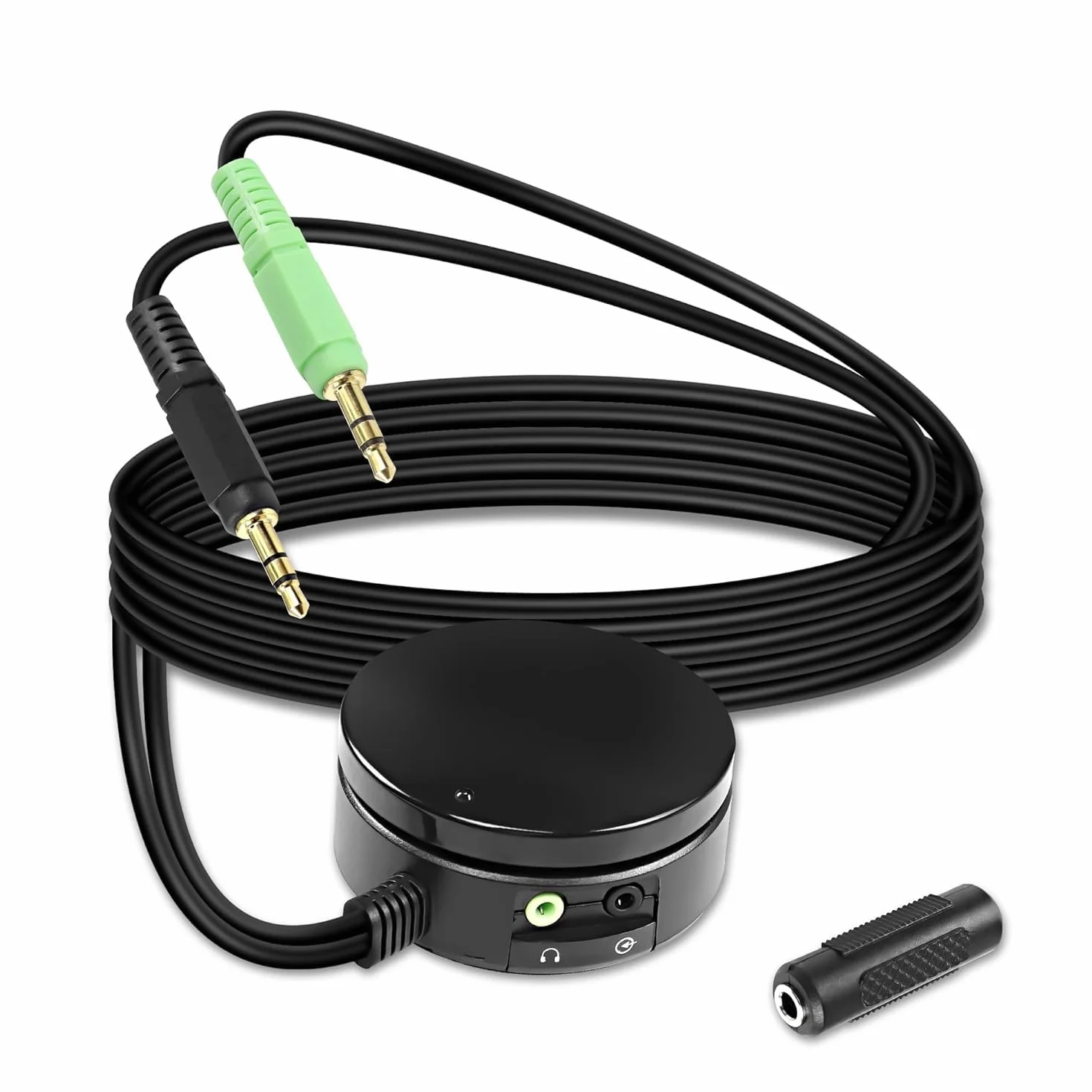 XMSJSIY Convertitore controllo volume altoparlanti computer cuffie audio 3,5 mm TRS cavo estensione 1,5 m