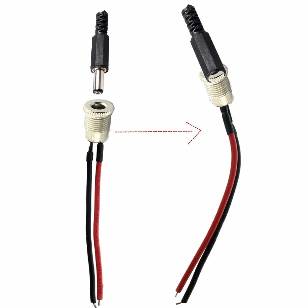 RUNCCI-YUN 6 set 5.5mmx2.1mm connettori DC a pannello presa jack alimentazione per CCTV Security Camera DVR