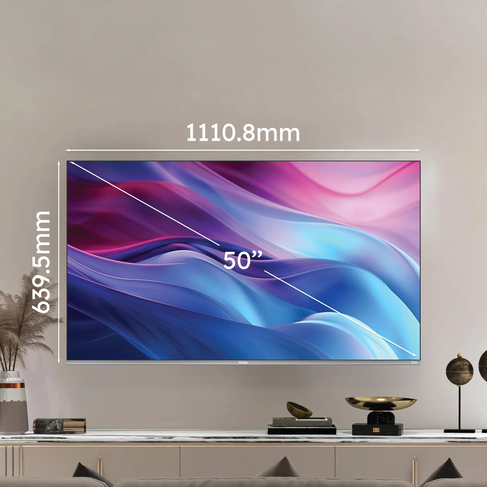 Haier 50" Smart TV QLED 4K Ultra HD Google TV Dolby Audio 120Hz HDMI 2.1 Bluetooth 5.1