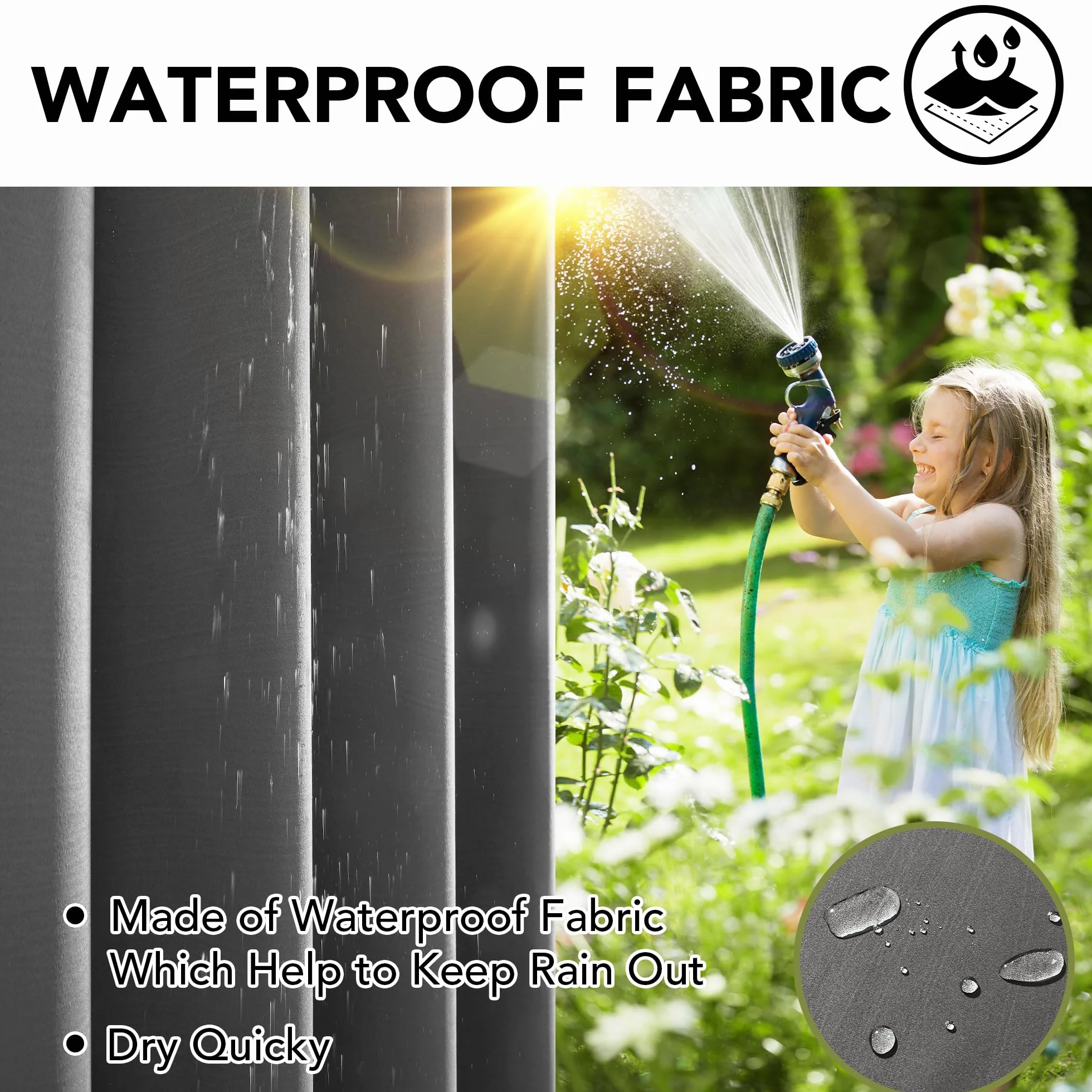 Deconovo Tende da Sole per Esterno 132x214 cm, Set da 2 Tende Idrorepellenti Oscuranti e Termiche con Passanti, per Gazebo, Pergola, Balcone, Terrazza e Veranda, Grigio Chiaro