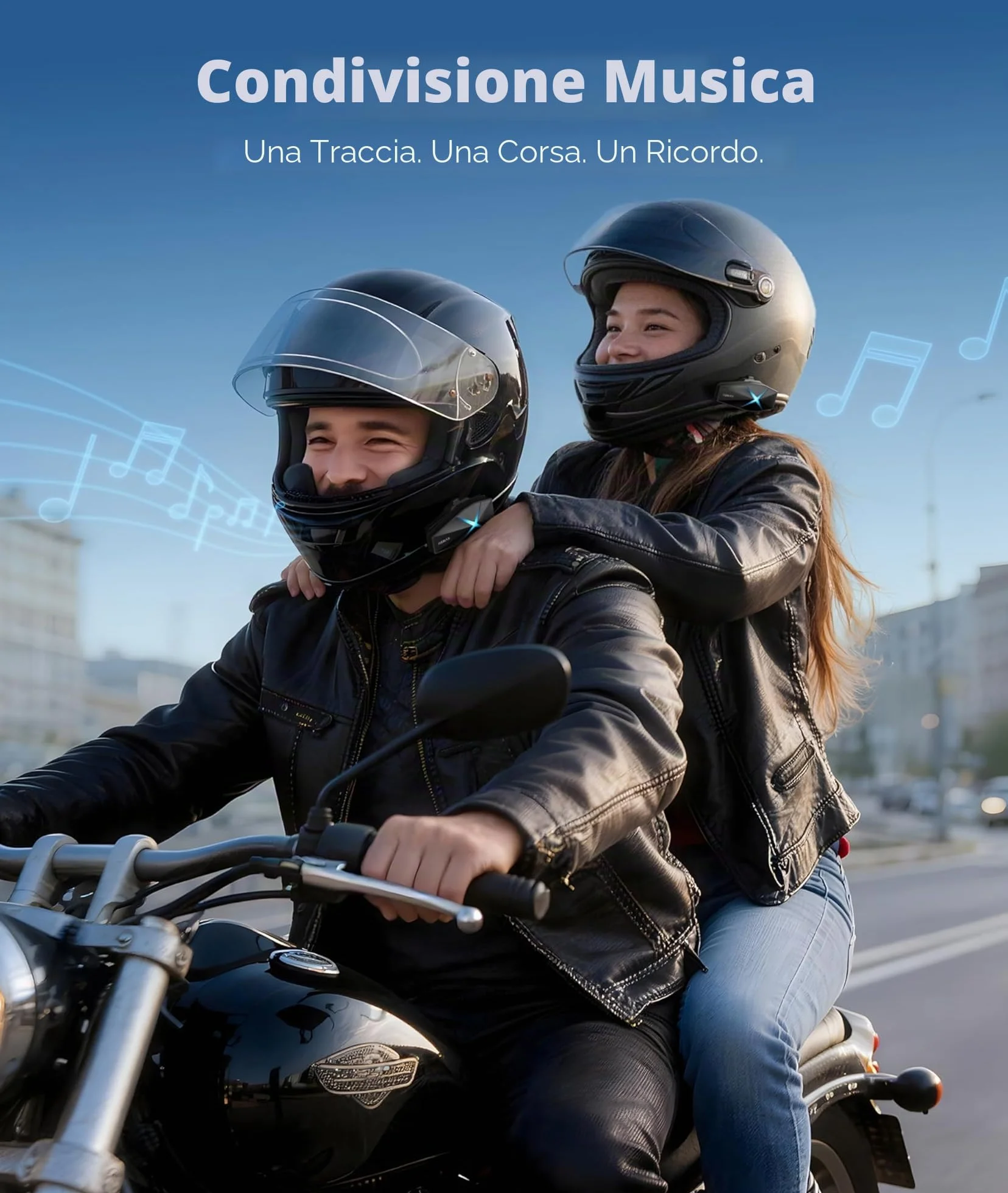 ASMAX F1S Interfono Moto Bluetooth 5.3 Mesh per 10 Piloti IP67 Antirumore
