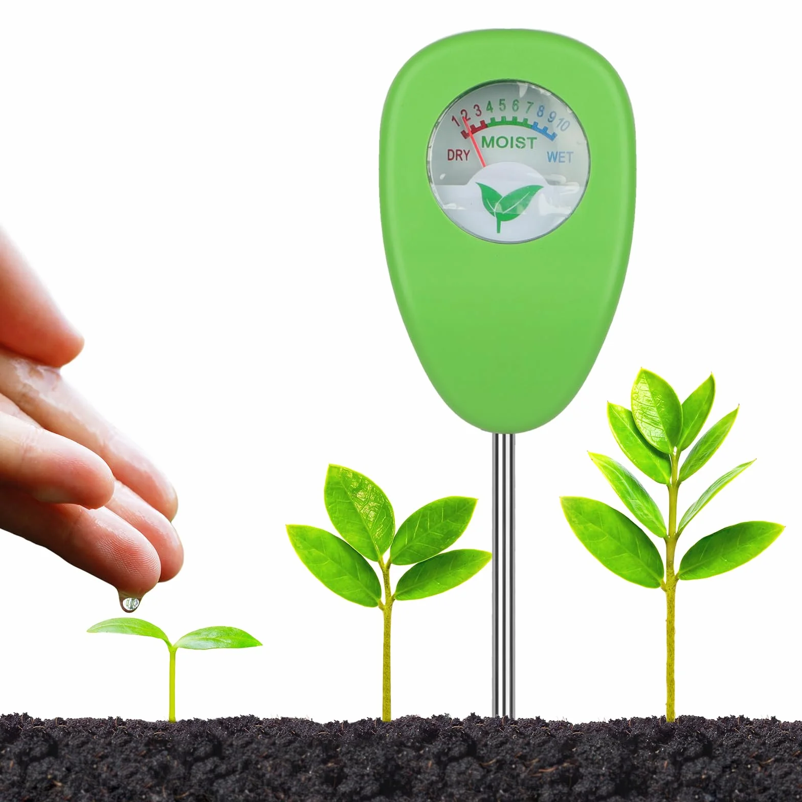 Misuratore di umidità del Suolo, Nessuna Batteria Necessaria Tester per Il Acqua Monitor, Igrometro per Piante, Adatto Piante da Interno ed Esterno, Orti Iardino, Fattoria,Giardino