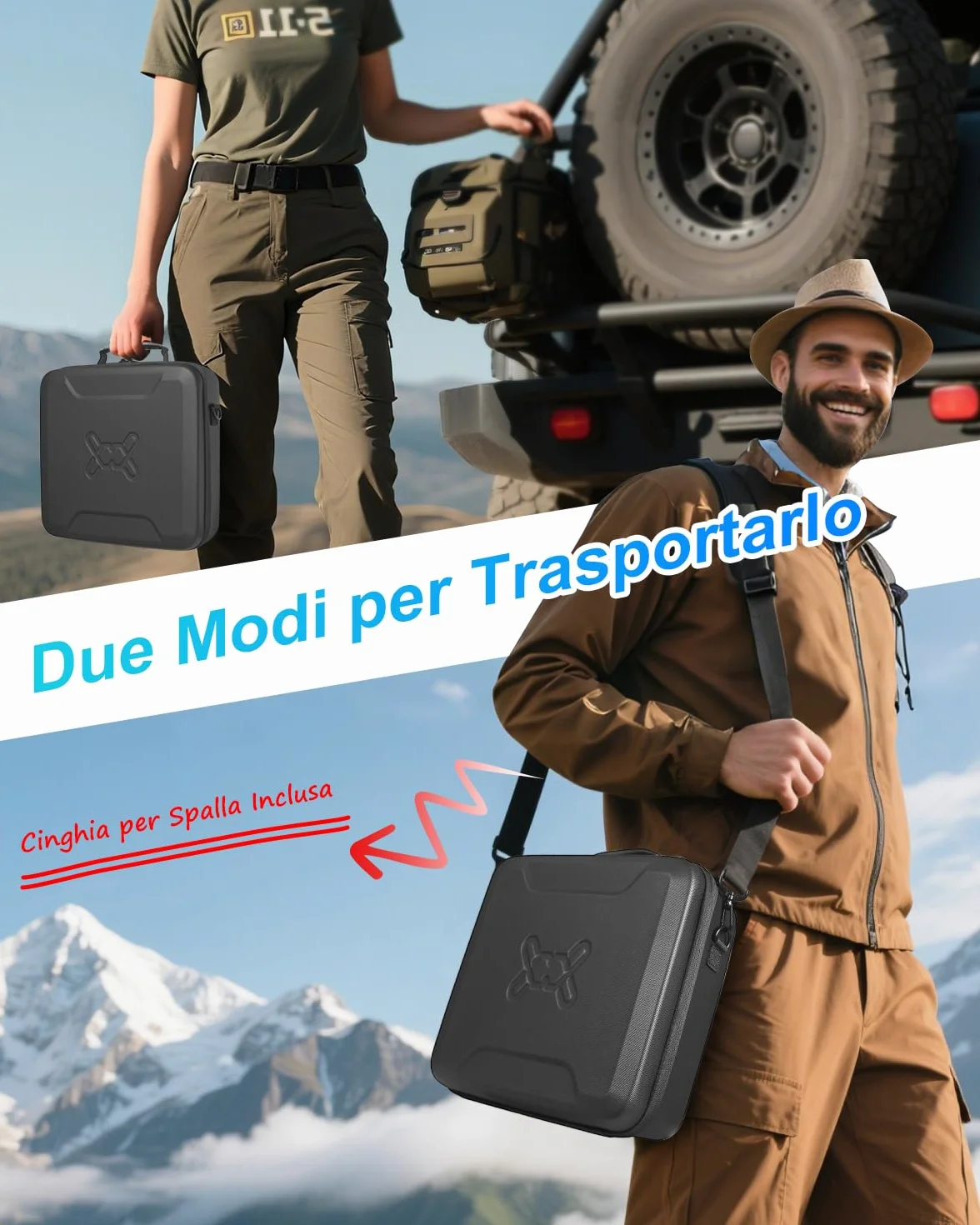 Mwin Starlink Mini Case Custodia Leggera da Viaggio in EVA Resistente Agli Spruzzi e Agli Urti con Tracolla, Borsa Rigida Portatile Nera