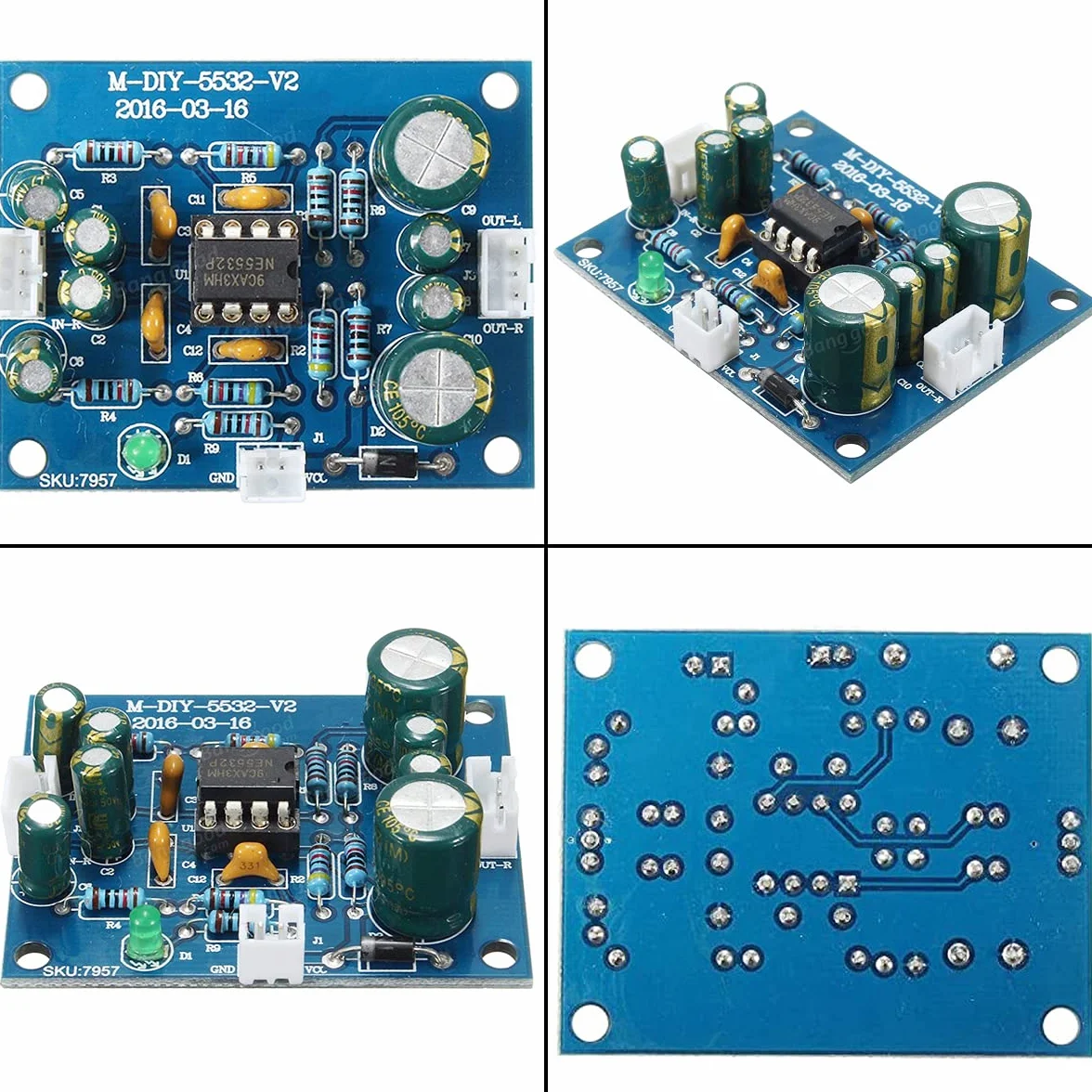 NE5532 Scheda preamplificatore Op DC12V-35V con cavo 28 awg per Bluetooth