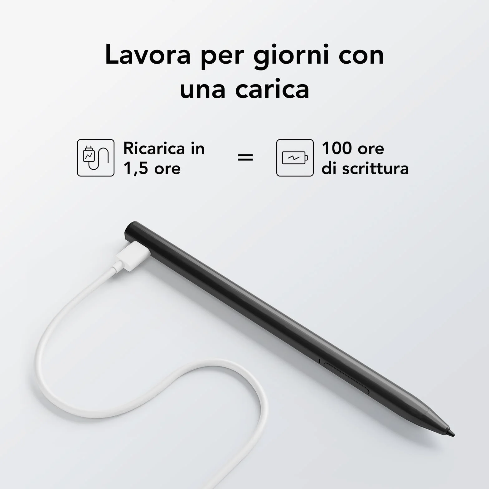 TCL T-Pen Stylus per NXTPAPER 14, NXTPAPER 11 Gen 2 - Penna digitale con 4096 livelli di pressione, batteria a lunga durata, Nero