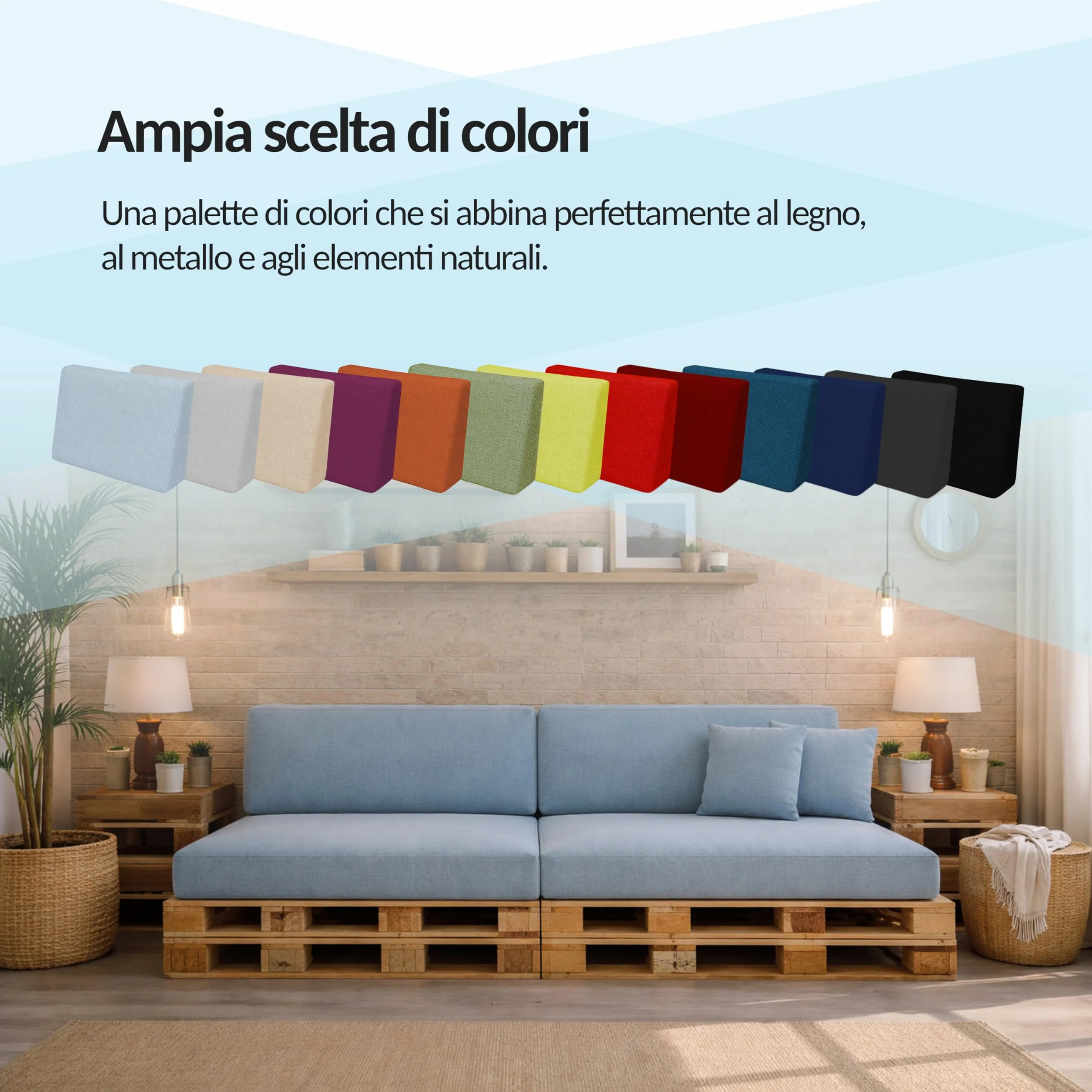 Cuscini per Pallet Impermeabili Beige 120x80 cm Seduta 120x40 cm Schienale Set di 2 Oeko-Tex Made in EU