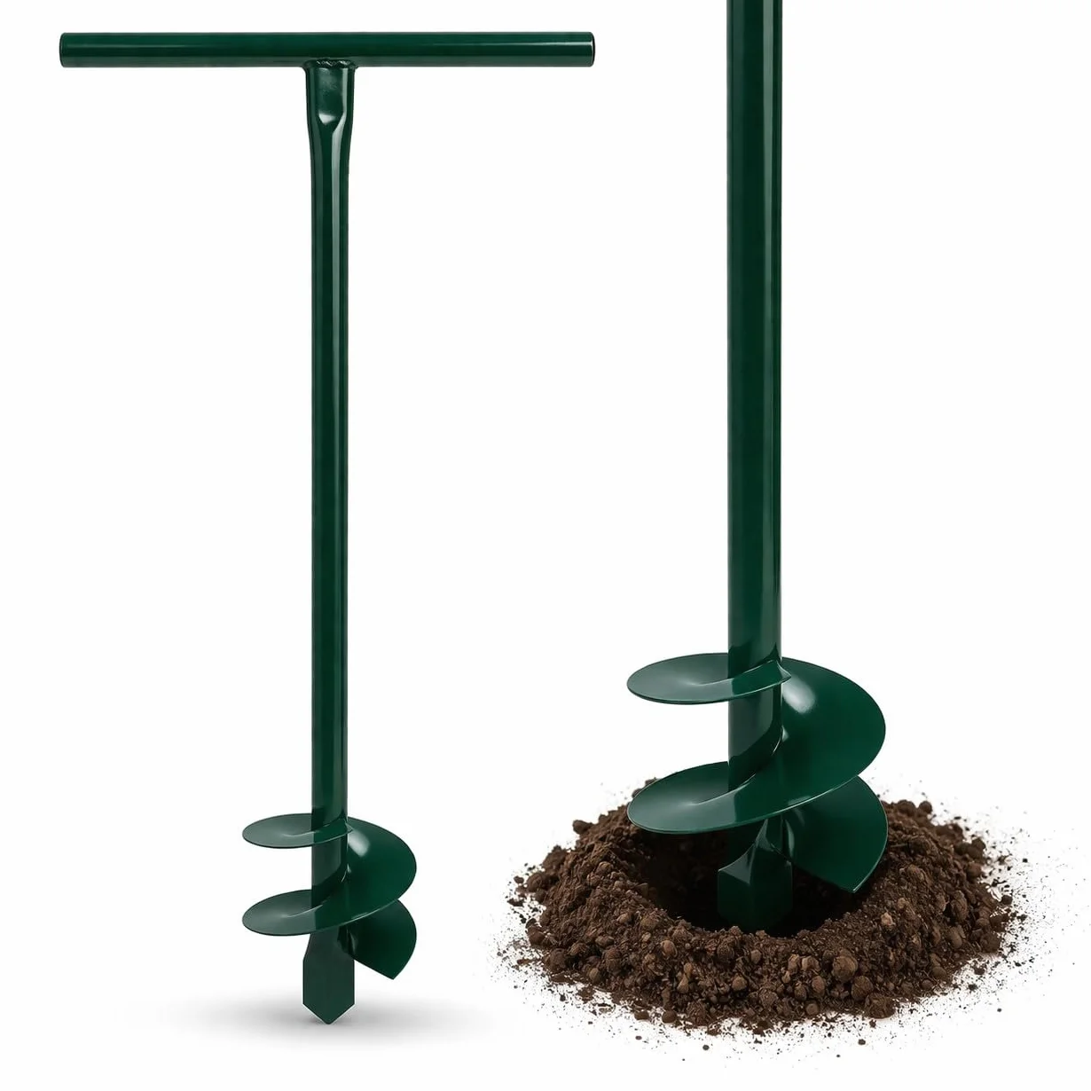 Trivella Manuale Cavabuche Punta Elicoidale in Acciaio 95cm X Ø 100mm ideale per Foraterra, Pali, Giardino e Terreno