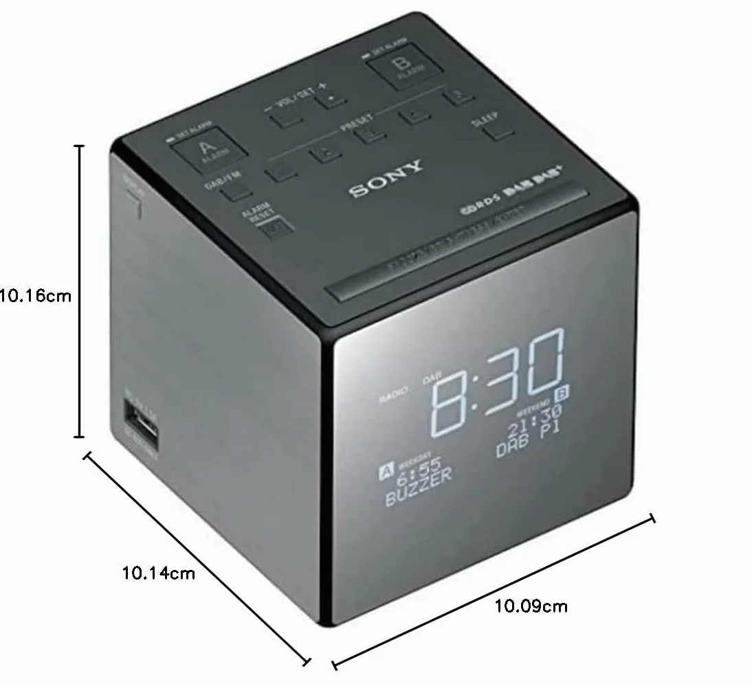 Sony Radiosveglia FM DAB DAB+ XDR-C1DBP Nero Argento