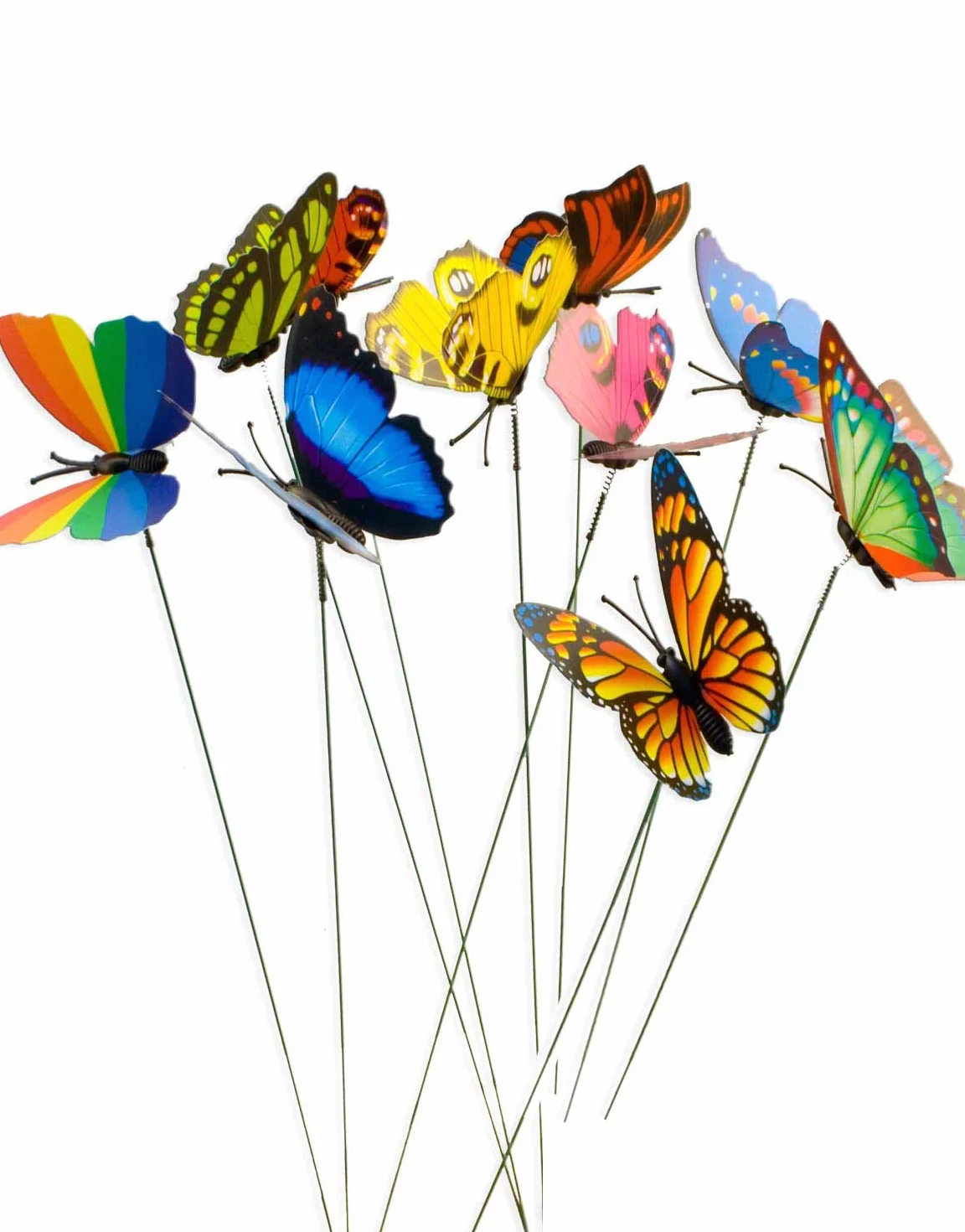 10 farfalle decorative per giardino, balcone, colori misti, 7 cm x 5 cm