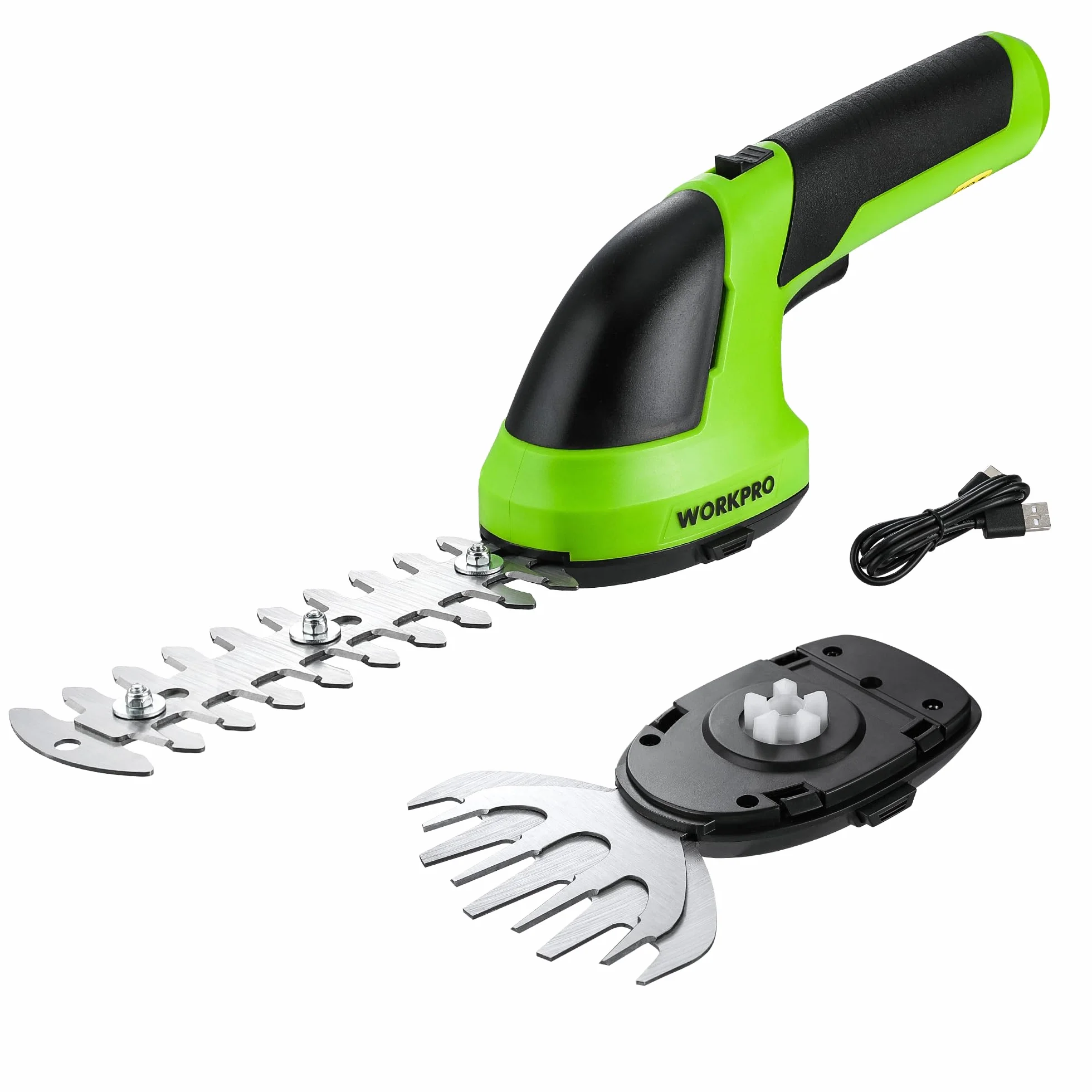 WORKPRO Forbici a Batteria 2 in 1, Cesoia Elettrica a Batteria al Litio 7,2V 2Ah, Larghezza di Taglio 100mm, Lunghezza di Taglio 150mm, Adatto al Giardino (Verde)
