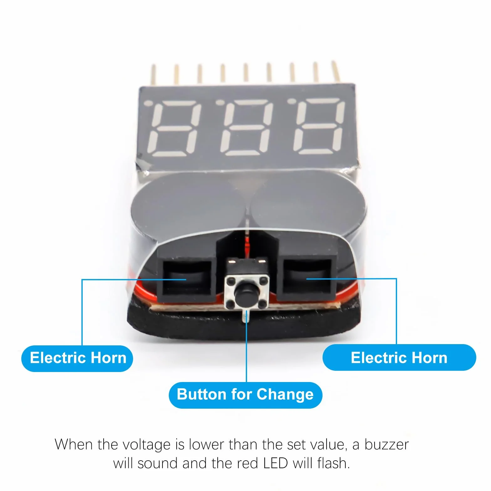Tester per batteria RC 1-8s 2 in 1 a bassa tensione con indicatore LED per Lipo Life LiMn agli ioni di litio