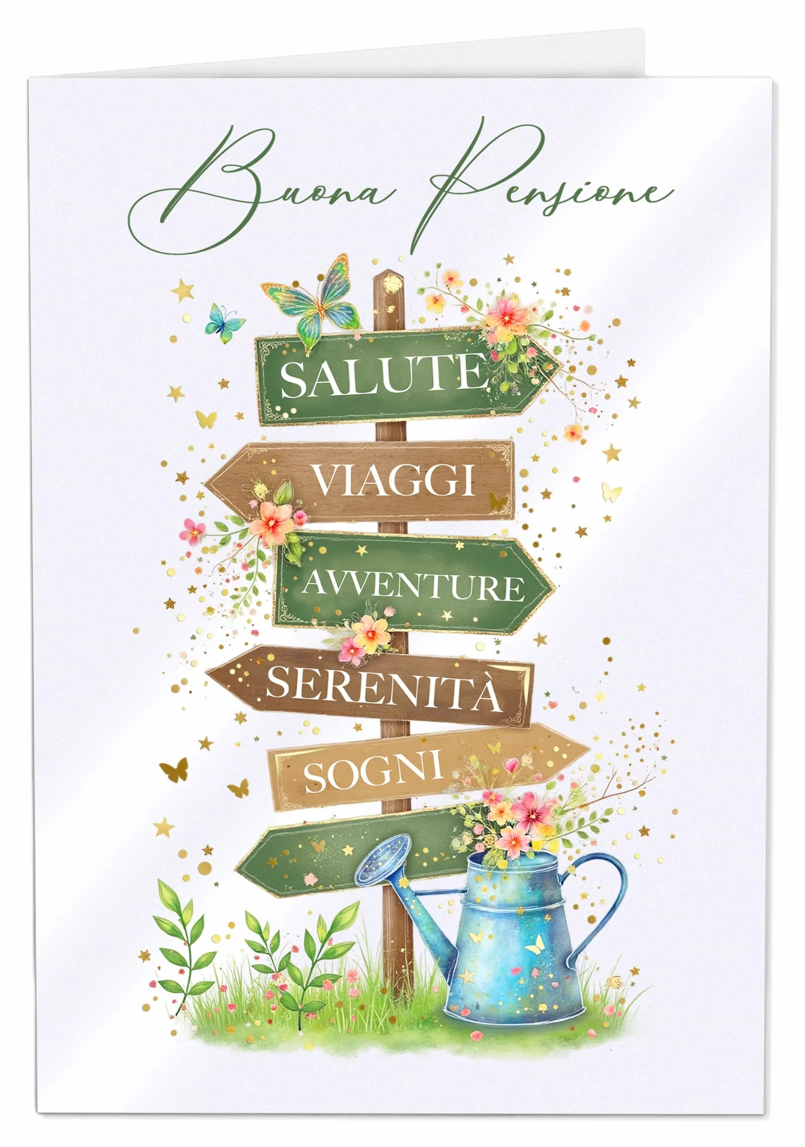 Joli Coon Biglietto auguri pensione STARDUST premium con busta e sigillo in cera 17 x 11,5 cm