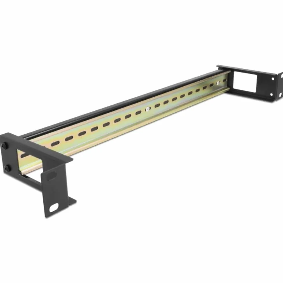 DeLOCK 19" Hutschienenpanel seitlicher Kabeldurchführung Schwarz