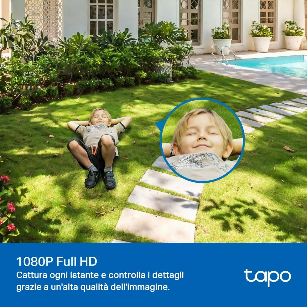 Tapo C500 Telecamera Wi-Fi Esterno FHD 360° IP65 Visione Notturna a Colori Rilevamenti Smart AI
