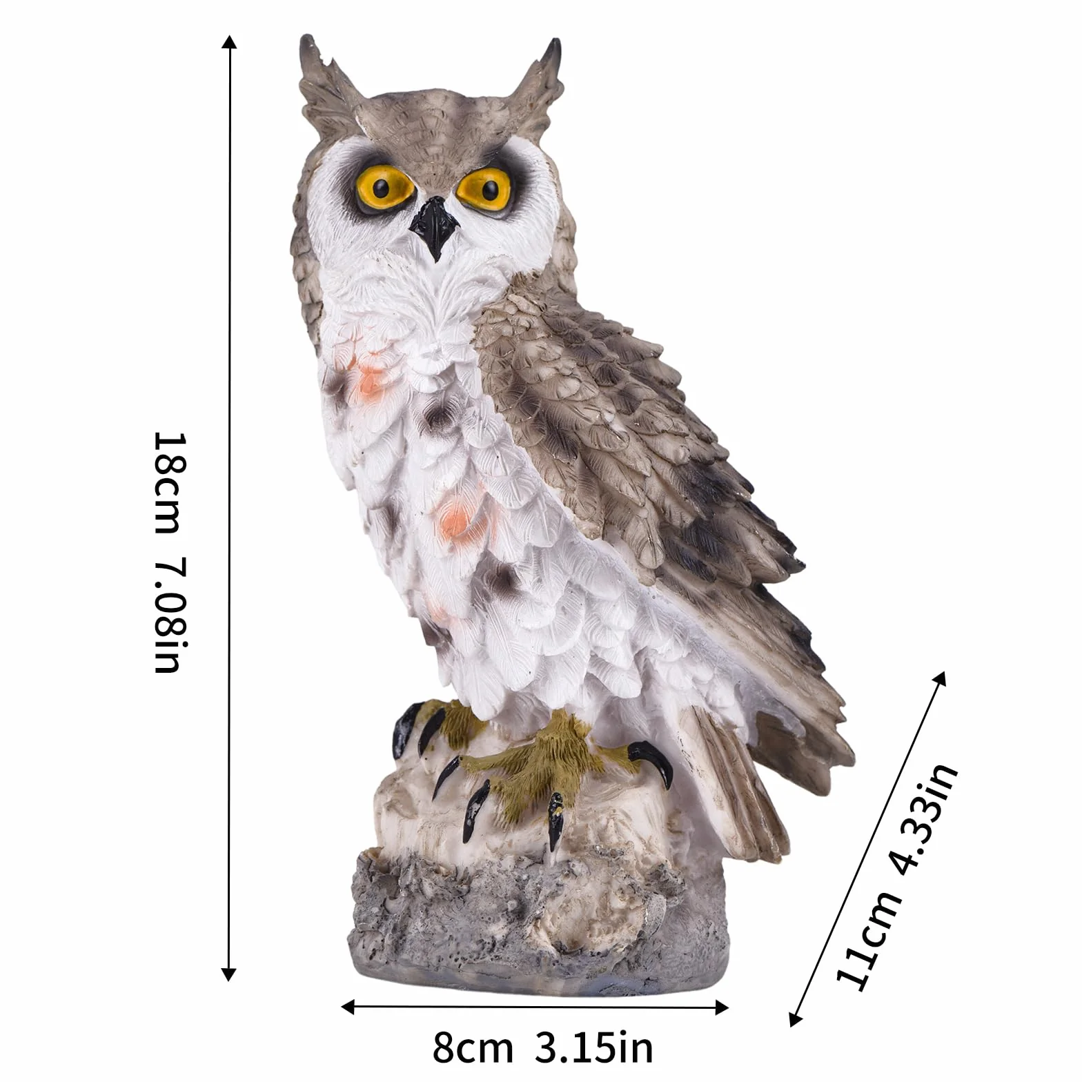 TAIYOU Simpatica statua di gufo statuette di gufo decorazione da giardino scultura ornamento regali per gli amanti dei gufi piccoli oggetti decorativi in resina figure di animali per giardino esterno