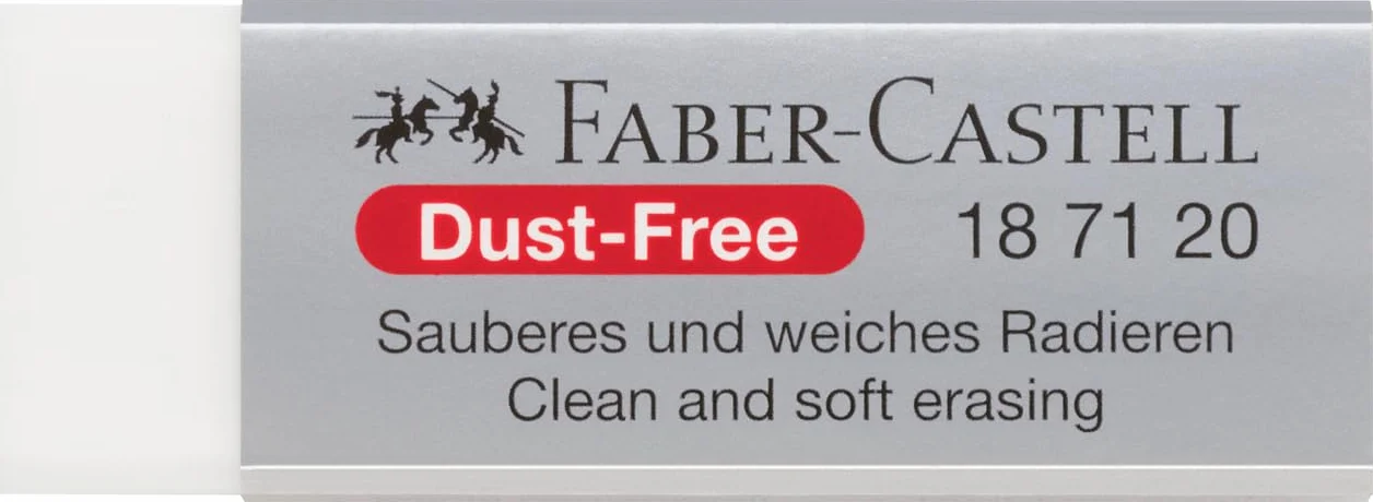 Faber-Castell Gomma senza polvere, cancellabile e morbida, atossica, 2 pezzi