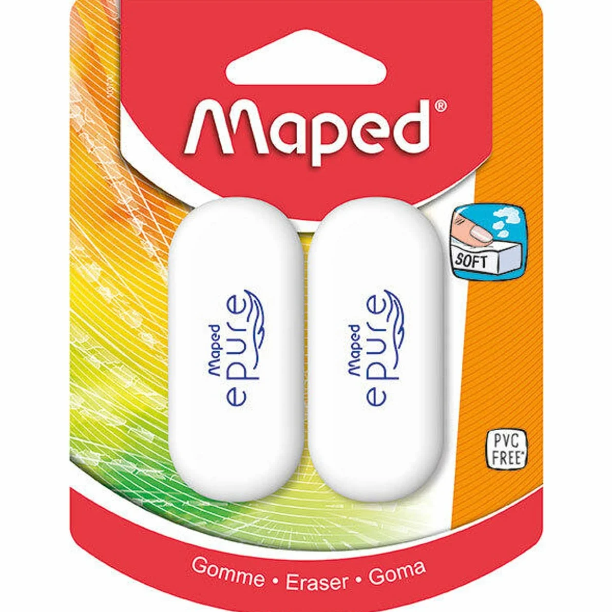 Maped Epure Eraser Gomma Bianca Morbida 2 Pezzi 27x11x61 mm