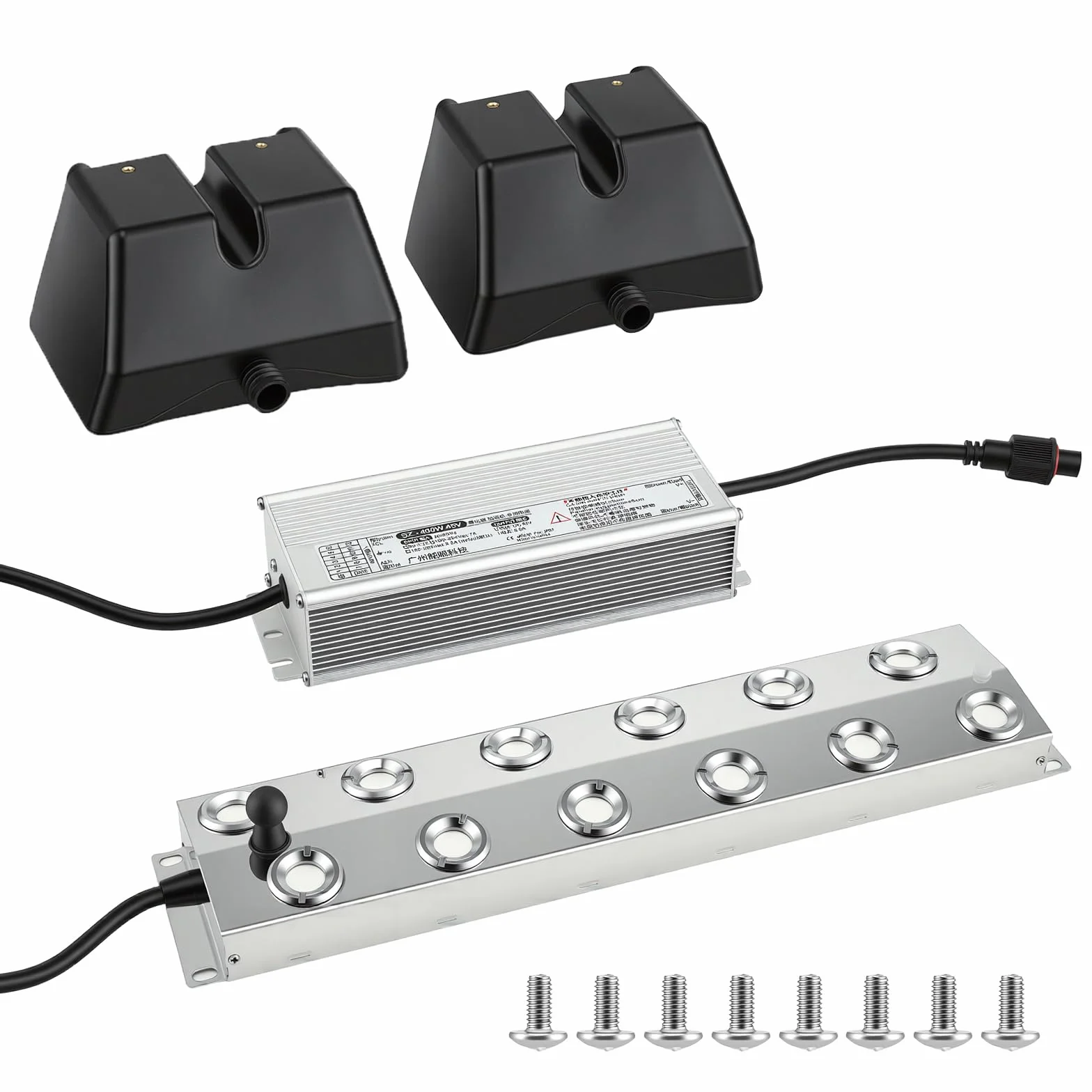 Generatore di Nebbia a Ultrasuoni 12 Testine – 9000 ml/h, Umidificatore per Laghetti, Fontane e Giardini, Alimentatore 400W, Ugelli in Acciaio Inox, Impermeabile per Esterni