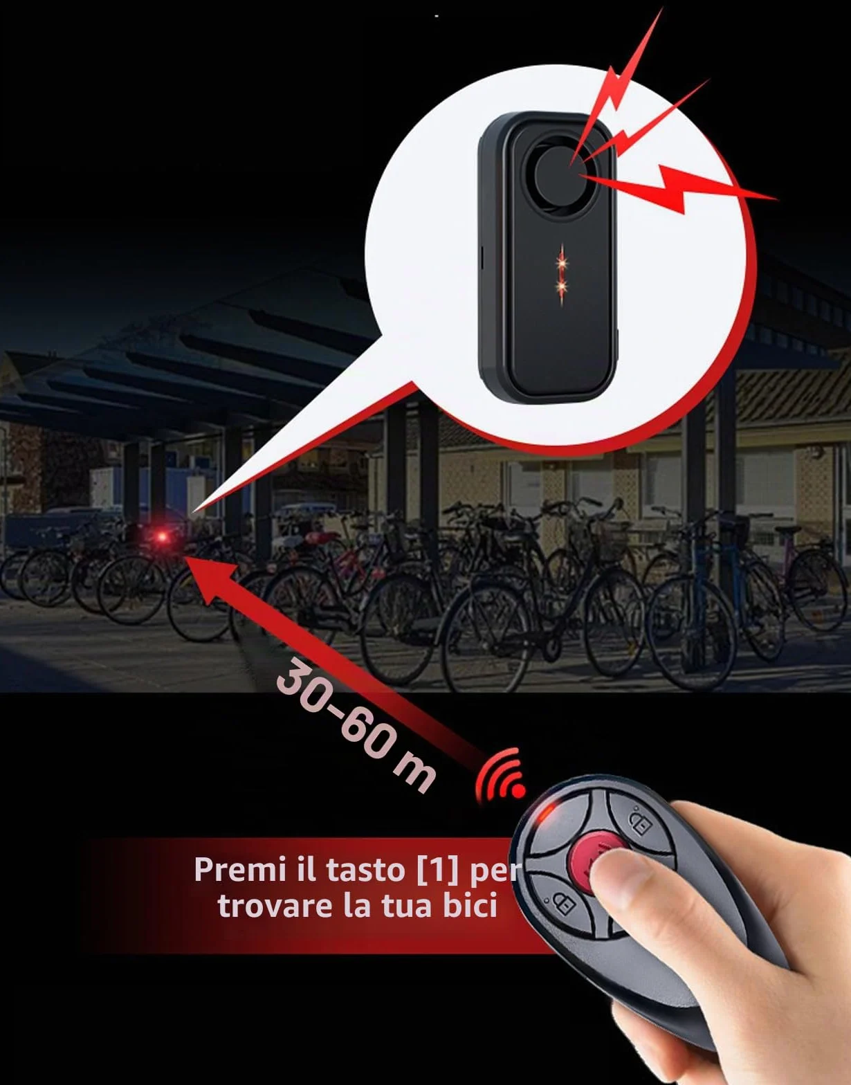 Mengshen Allarme Antifurto a Vibrazione 113dB Impermeabile per Bici Elettrica Moto Auto