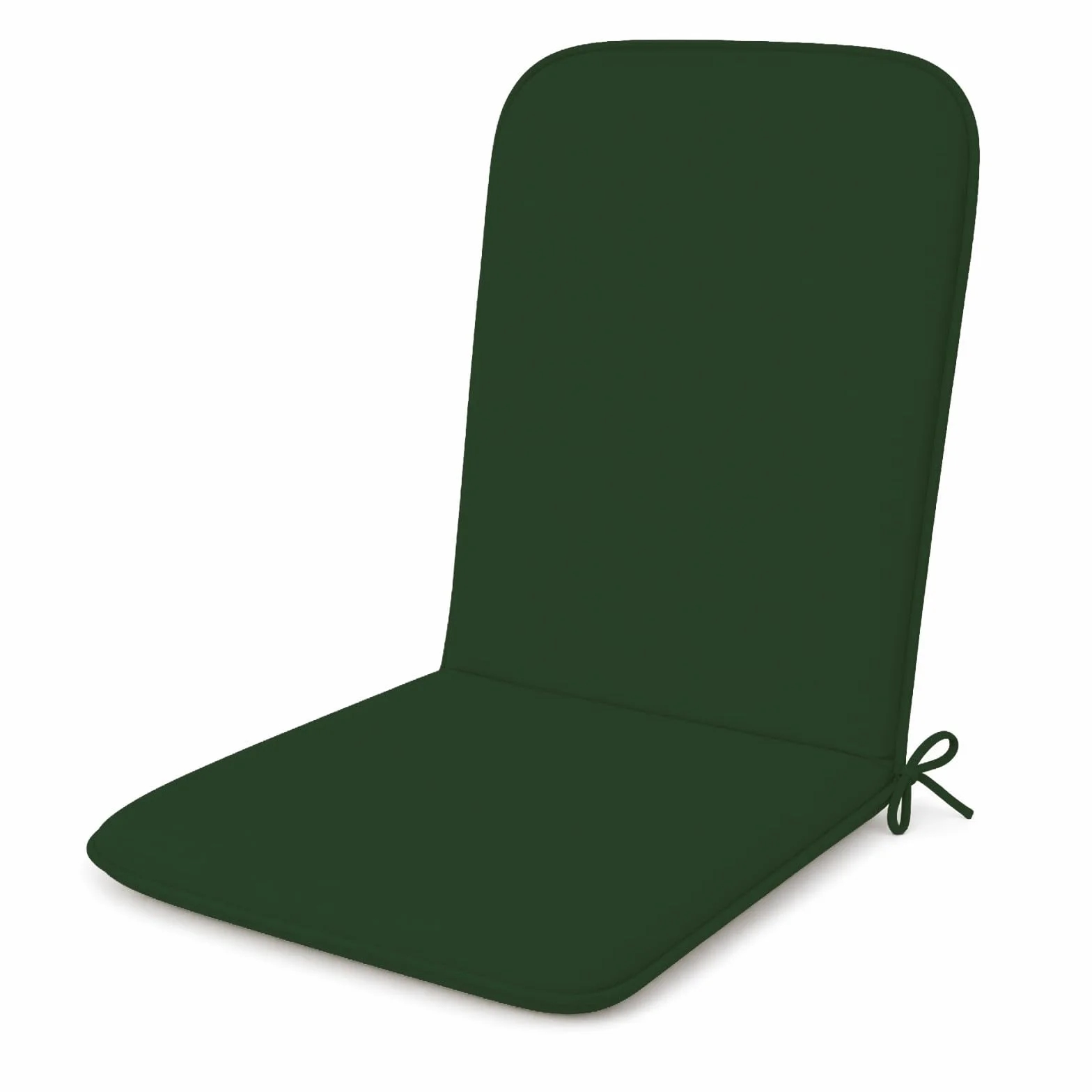 PARAMAISON Cuscino Sedia con Schienale 45x90 cm, Coprisedia Giardino Imbottito 3 cm, con Laccetti ed Elastico Antiscivolo, Universale per Sedie da Esterno | Verde