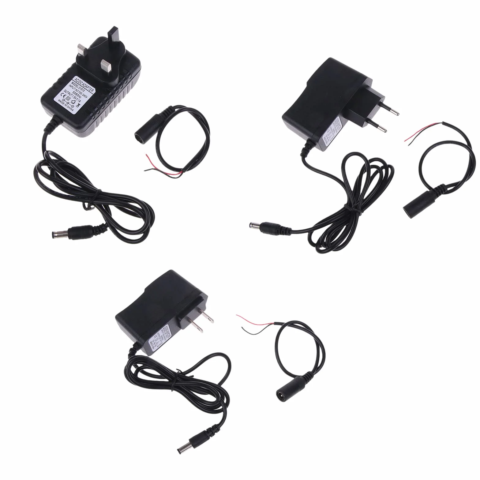 Batteria di ricambio 1,5 V 1 A alimentazione 100-240 V cavo 2 pin spina USA LR3 LR6 LR14 LR20 AA plastica nera