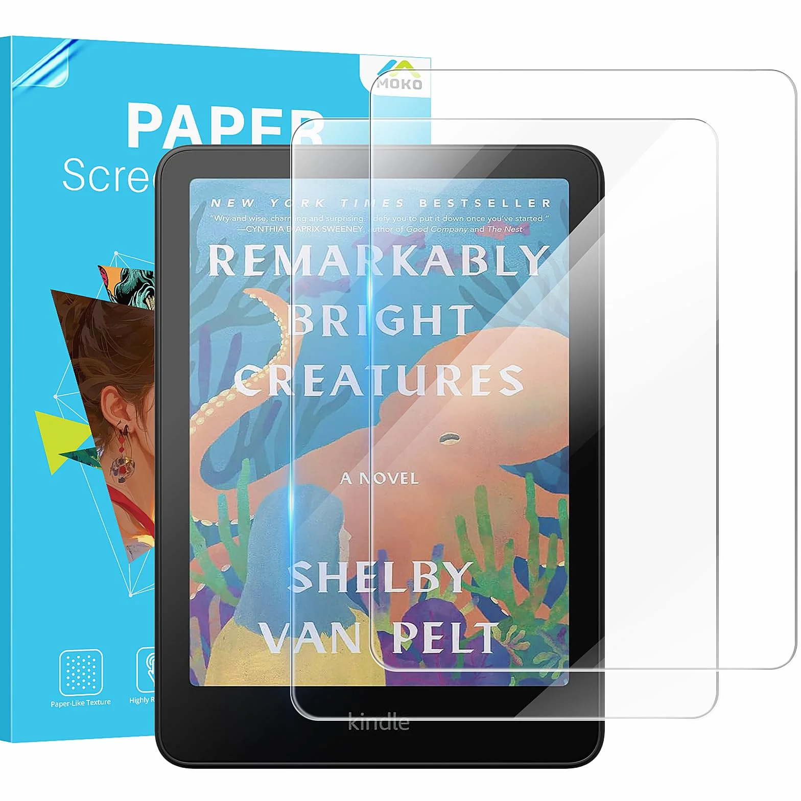 MoKo 2 Pezzi Vetro Temperato Pellicola Protettiva per Kindle Paperwhite 2026/2025 e Colorsoft 2024/2025, Durezza 9H Anti-Graffio, HD Trasparente
