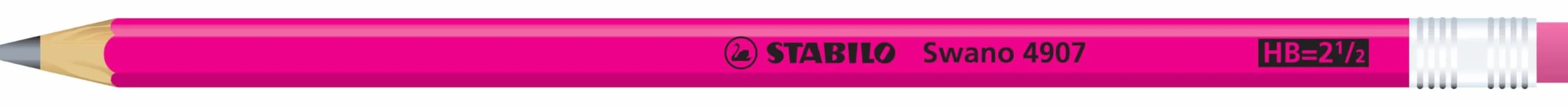 STABILO Swano Fluo Matita in Grafite HB Eco Pack da 12 Gommino Giallo Verde Arancione Rosa