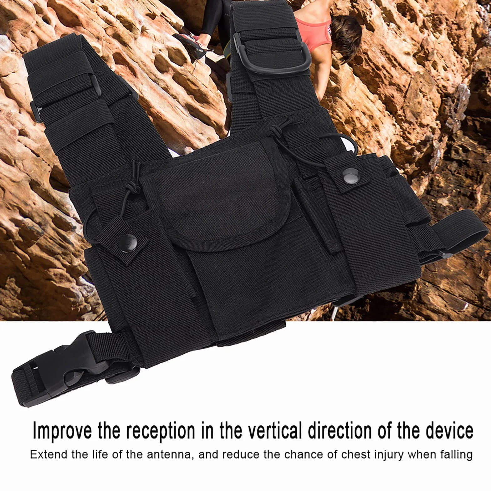 Radio Walkie Talkie Tasca Petto Borse Imbracatura Ricetrasmittente per Campeggio Ciclismo Escursionismo