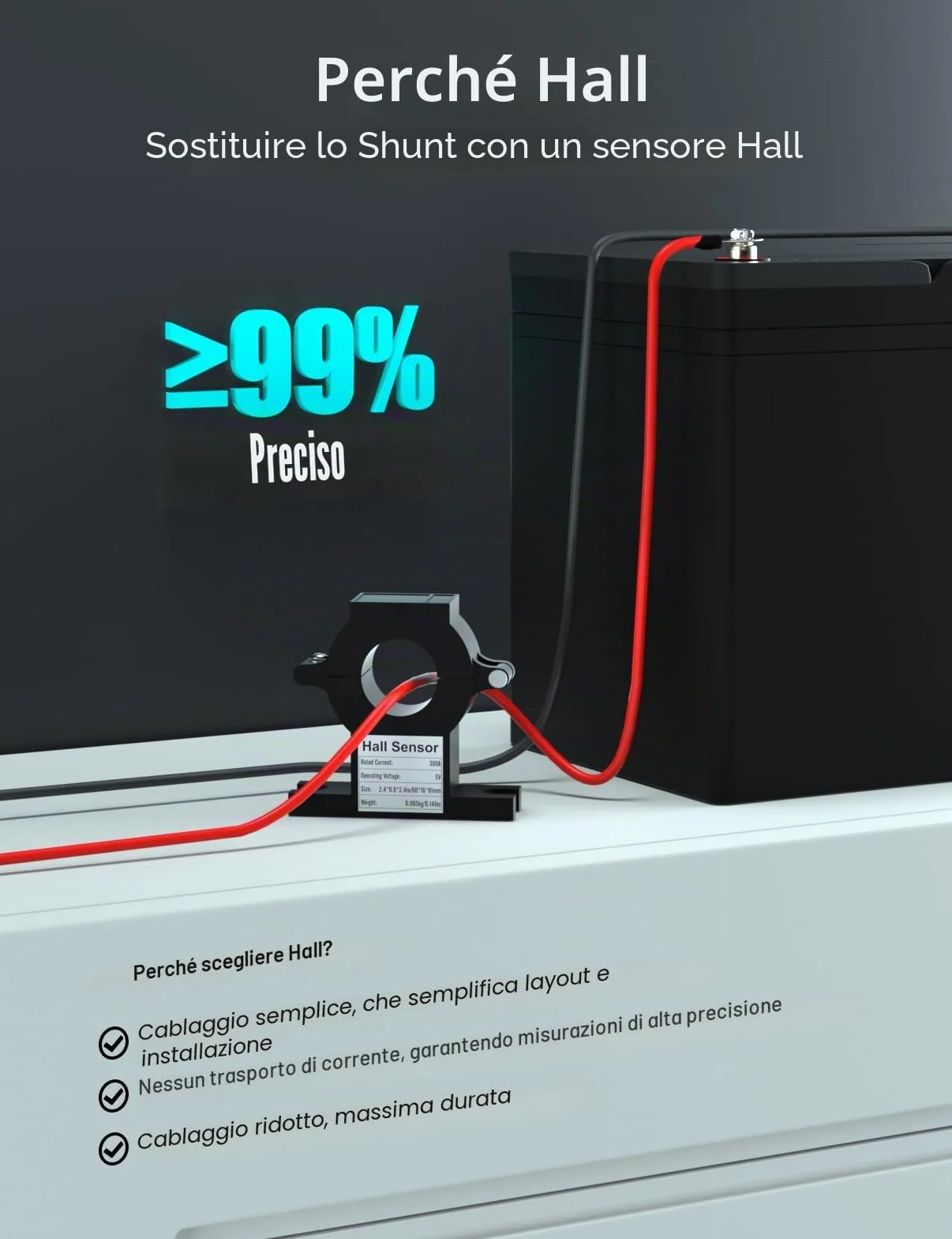 ECO-WORTHY Monitor della batteria 300 A 12V/24V/36V/48V display touchable allarme 9-80V LiFePO4 gel camper impianti solari