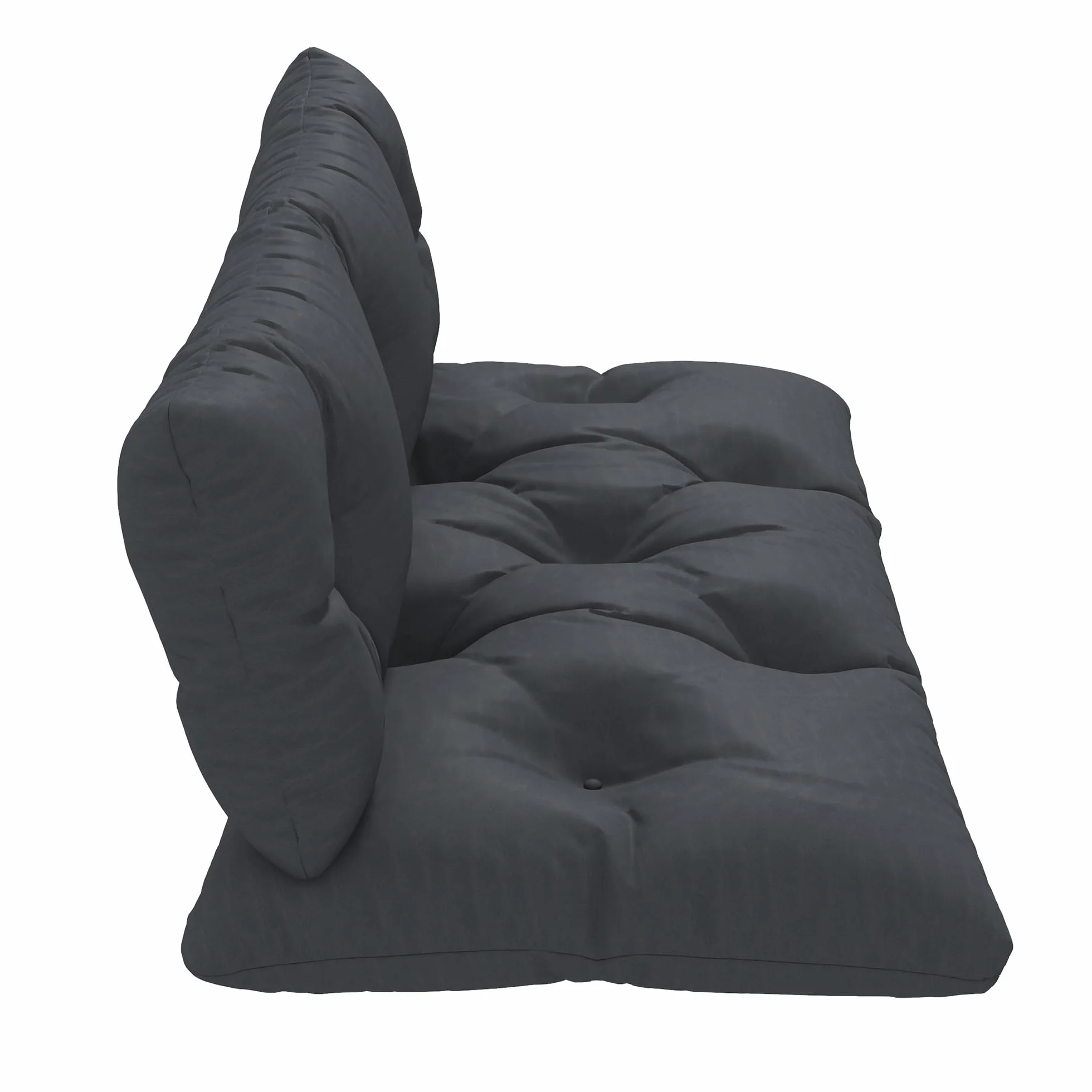 Outsunny Set 2 Pezzi Cuscini per Pallet per Schienale e Seduta con Imbottitura Spessa, Cuscini per Divano in Poliestere, per Interno ed Esterno, 120x60 cm, Grigio Carbone