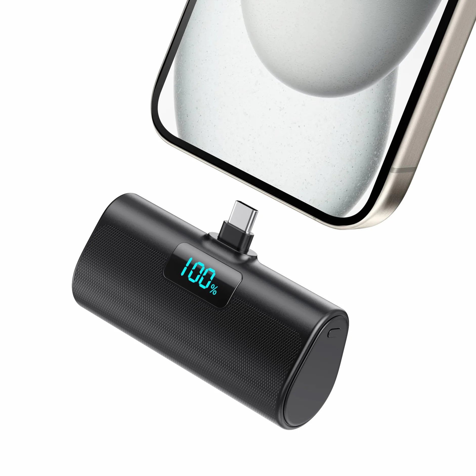 Power Bank 5200mAh USB C PD Caricatore Portatile per iPhone 17/16/15 Android Samsung Galaxy Note Huawei iPad Pro Nero