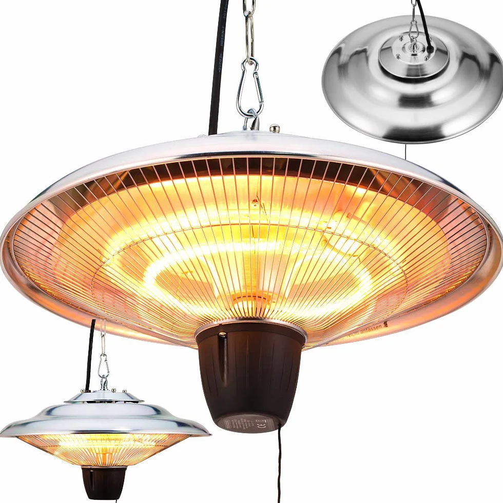 Monzana Stufa a Infrarossi 1500W IP24 Lampada da Soffitto Alogena