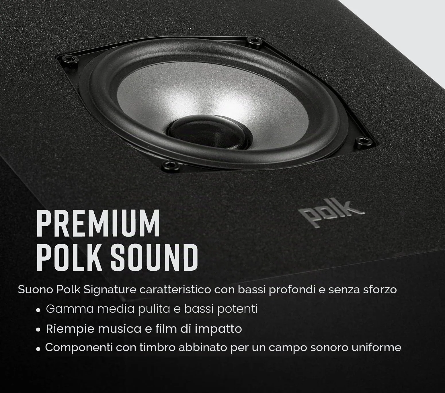 Polk Audio MXT90BK Diffusori Hi-fi per Musica e Home Cinema, Canale Height, Nero