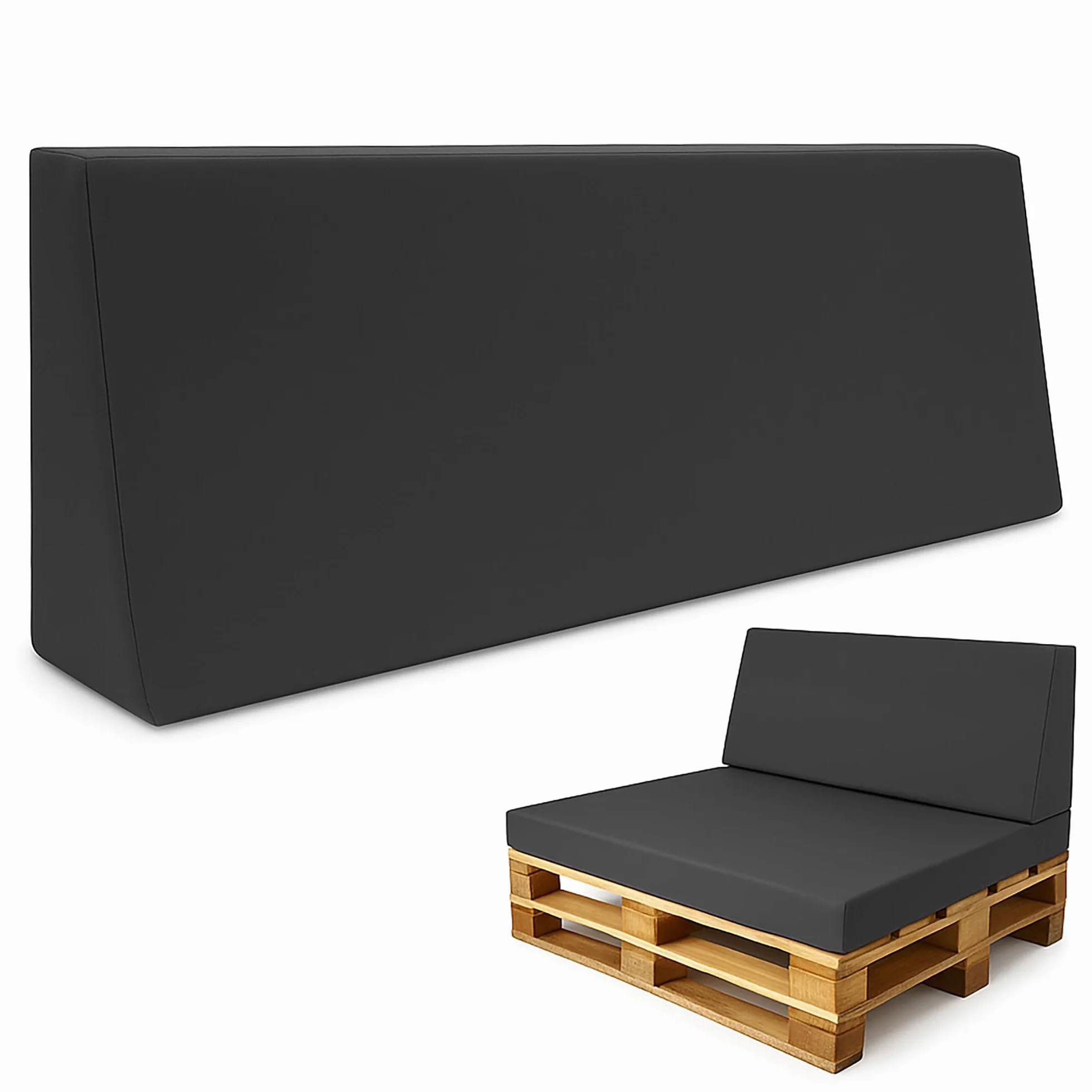Amazinggirl Cuscini per pallet Schiuma esterno seduta Cuscino per lo schienale 120x40 cm - cuscino grandida per bancali divano panchina da giardino balcone e terrazza Grafite
