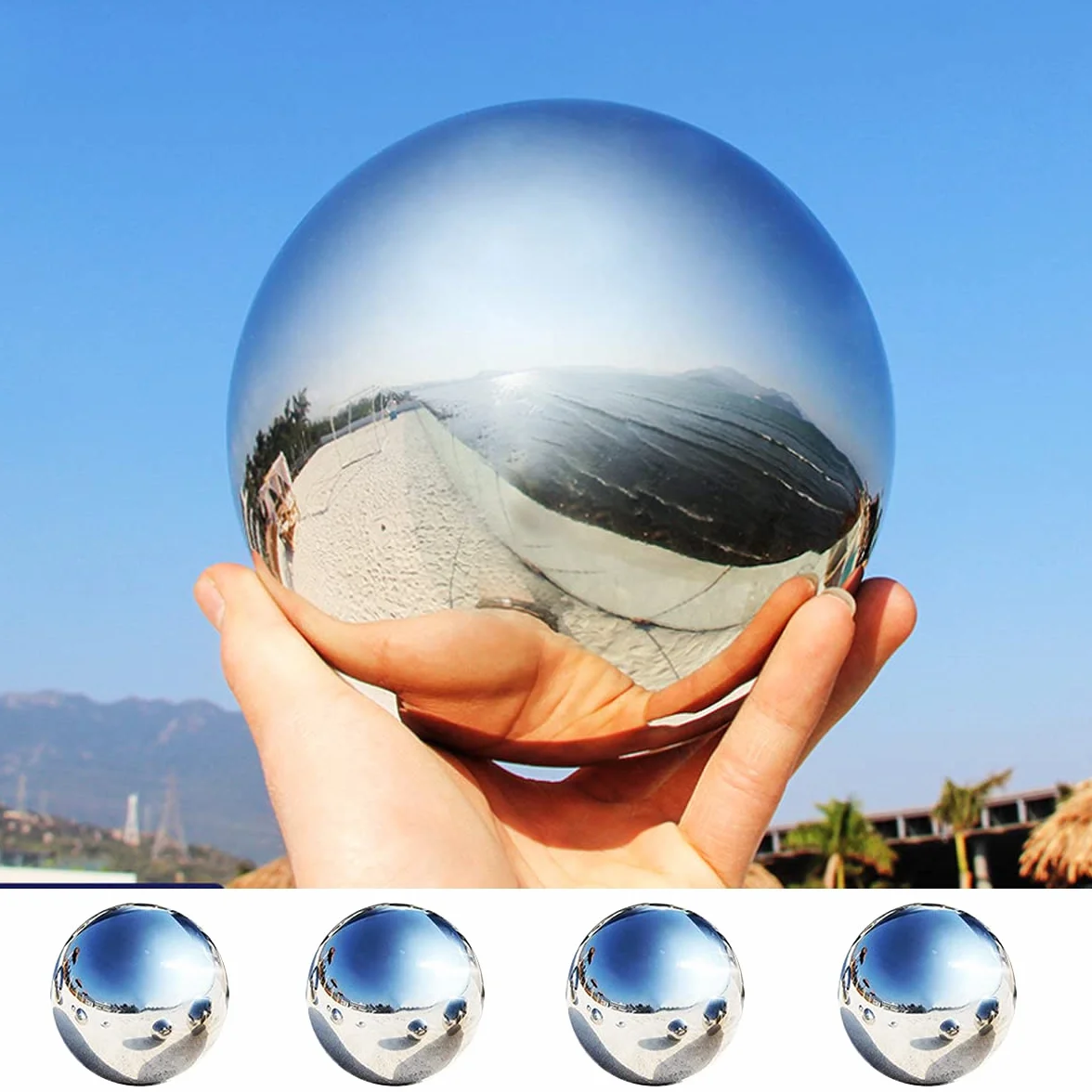 15 Pcs Sfere Decorative da Giardino Sfera da Osservazione in Acciaio Inox 25-120 mm Sfera da Giardino Riflettente Lucidata a Specchio Sfere Galleggianti per Laghetto Globo Senza Cuciture