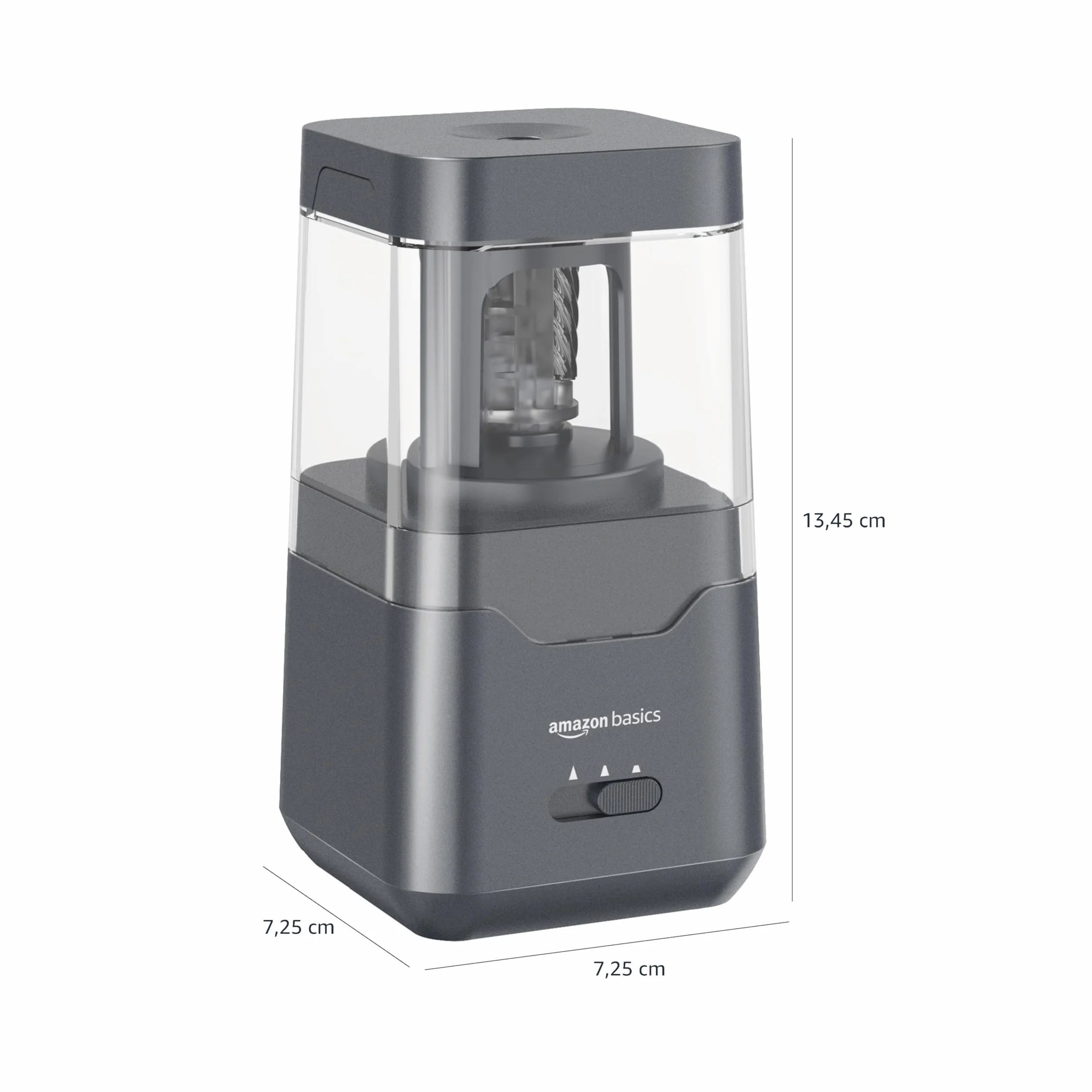 Amazon Basics Temperamatite elettrico portatile, lama a spirale, arresto automatico, alimentato a batteria/USB, Nero