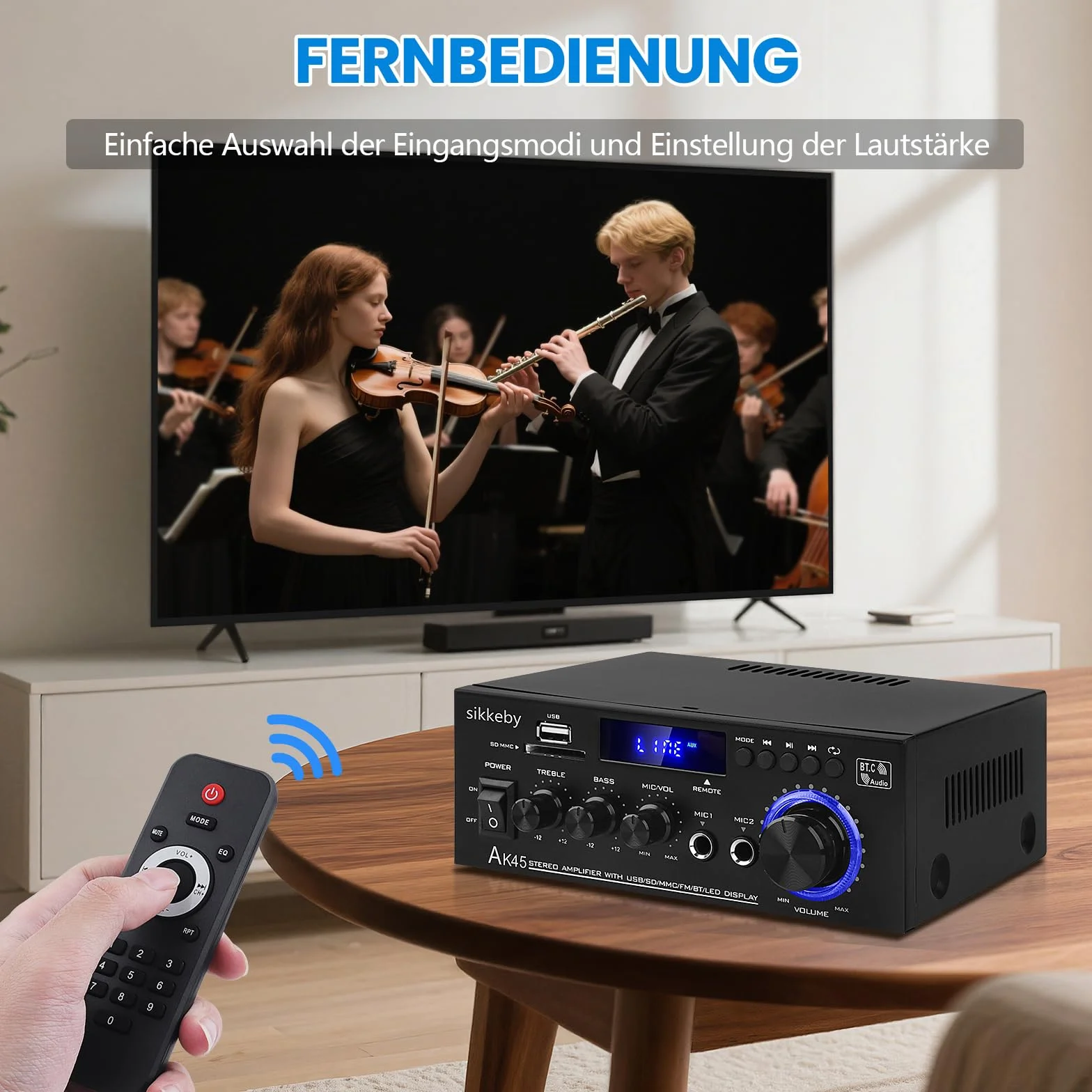 AK45 Hi-Fi Audio Amplificatore 600W 2.0CH Bluetooth 5.0 Stereo Ricevitore per Home Theater