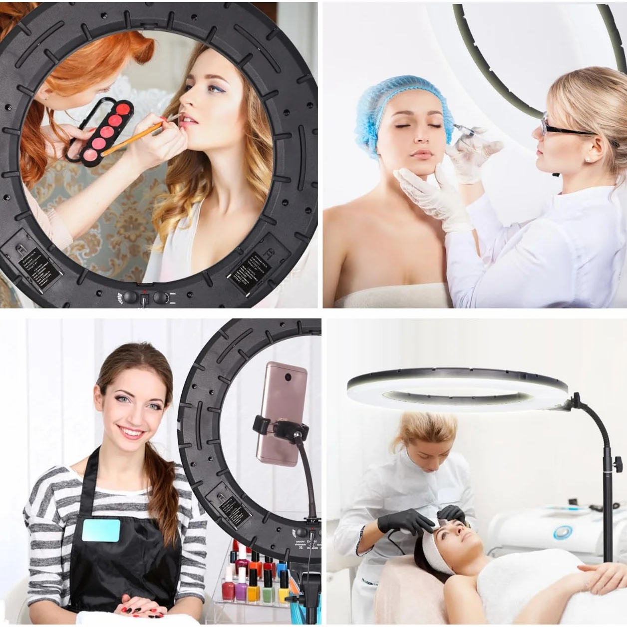 LED Luce Anulare 18" 60W Dimmerabile con Stativo per Fotografia Studio Ritratto Trucco