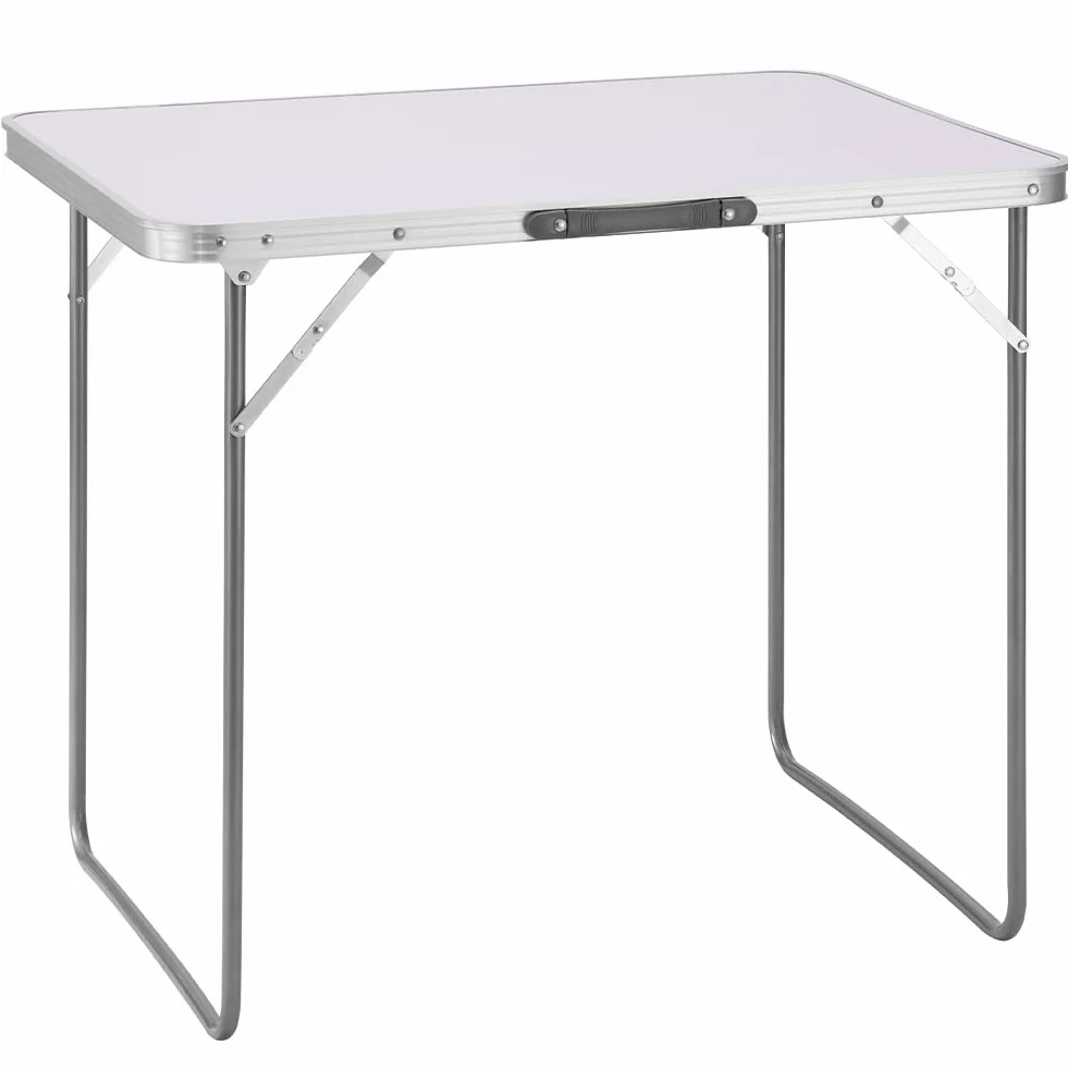 BAKAJI Tavolino Pieghevole da Campeggio Picnic 60x80x68 Alluminio Bianco