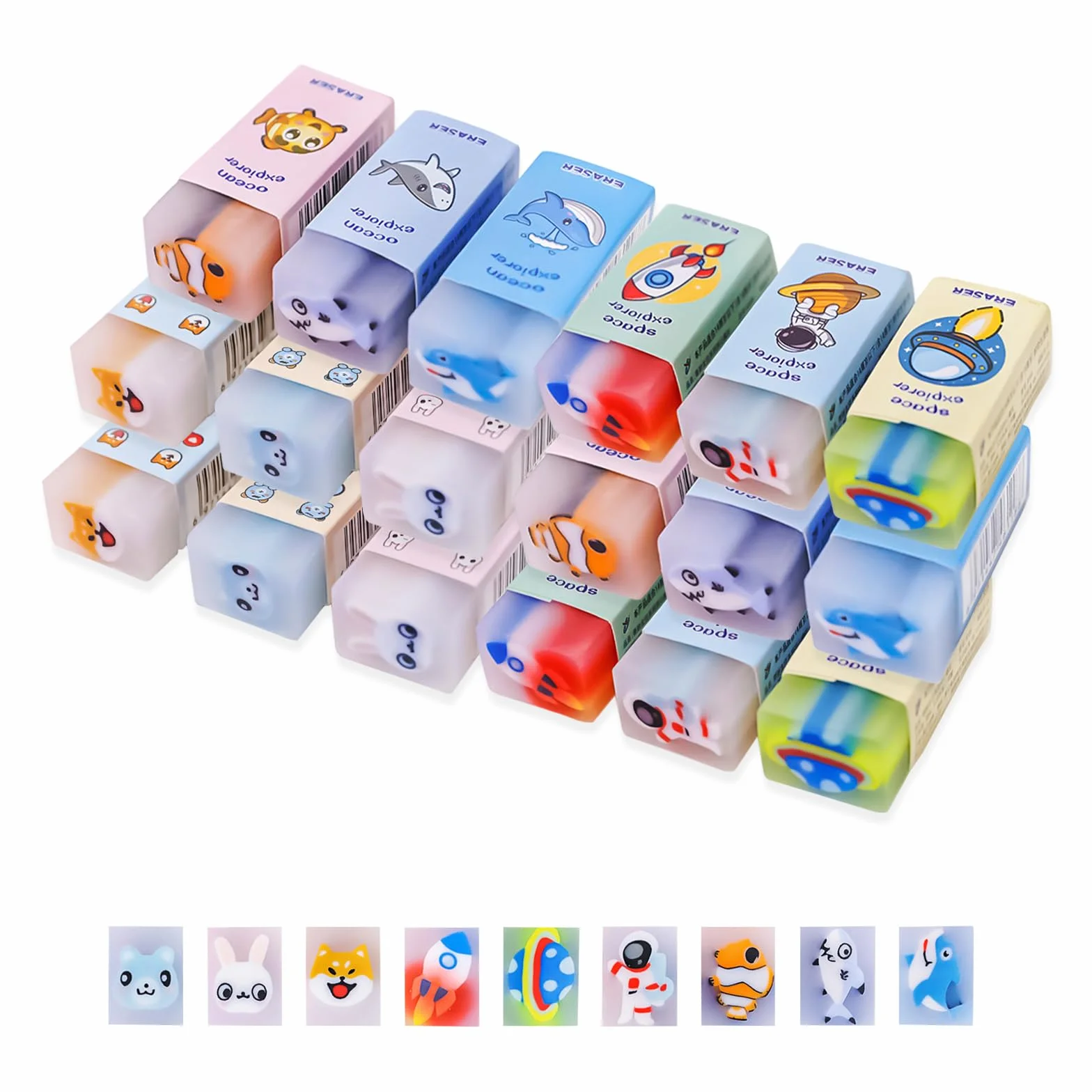 Kawaii Gomme Cancellare 18 Pezzo, Gomme Creative, Regali Studenti, Bomboniere, Premi Compiti