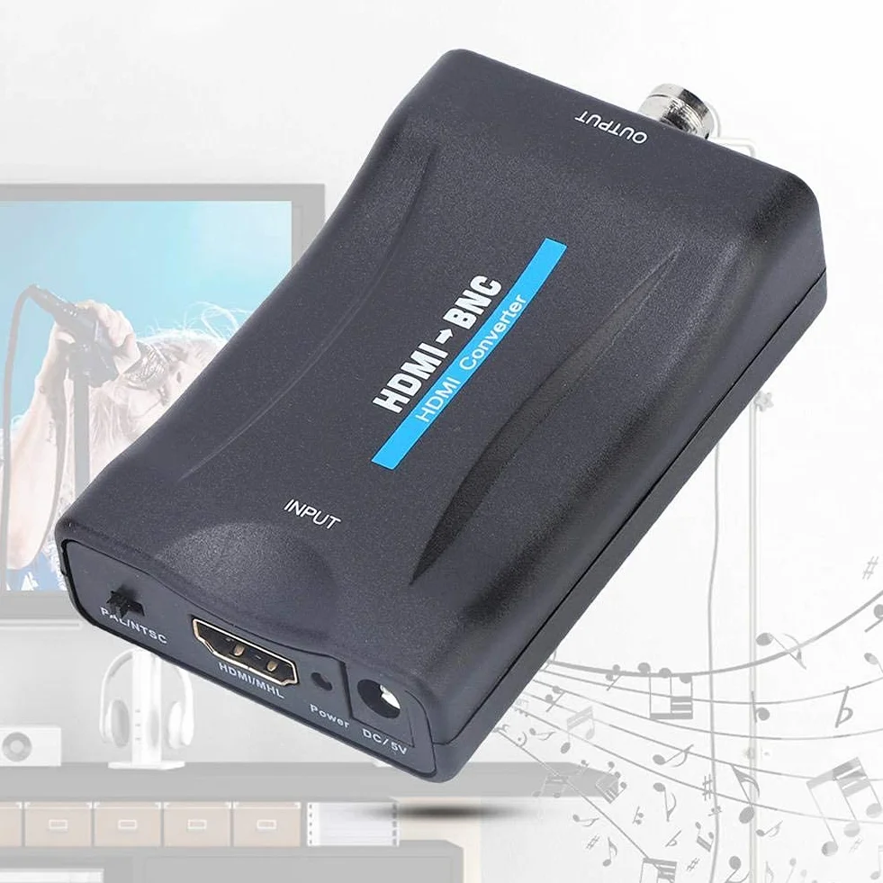 ASHATA Adattatore HDMI a BNC, Convertitore Segnale Video Composito 480i 576i NTSC/PAL