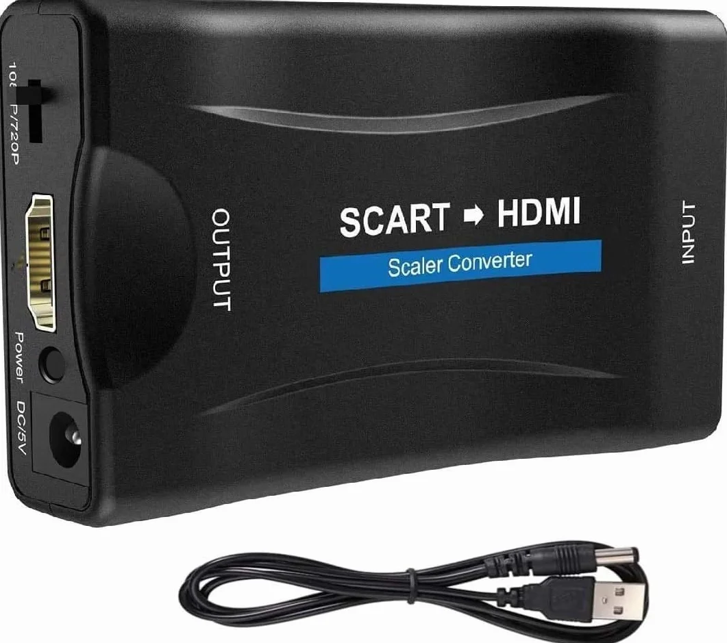 Konwerter SCART na HDMI 1080P 720P Adapter Audio Video do TV PC Projektora