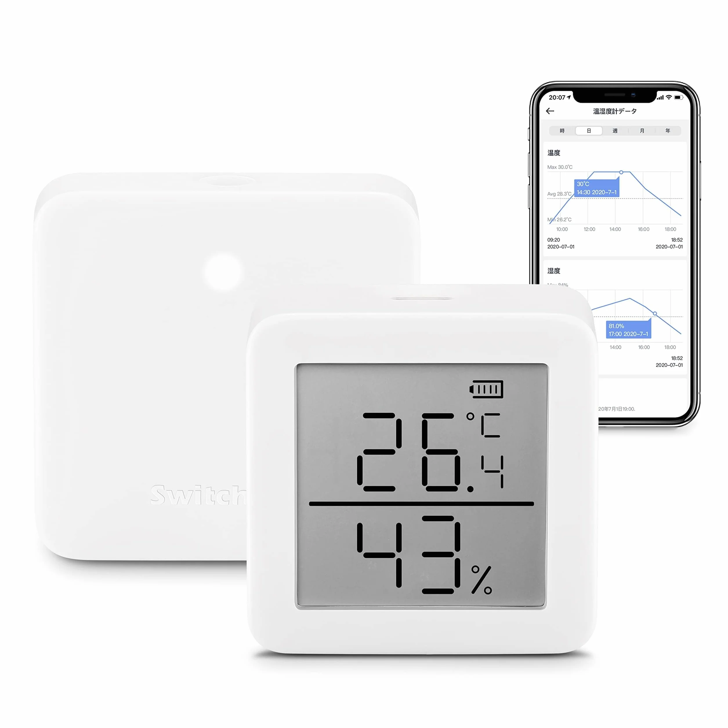 SwitchBot Termometro igrometro interno e hub mini, igrometro digitale Bluetooth termoigrometro con app, punto di rugiada/VPD/sensore di umidità assoluto, monitor per temperatura interna e umidità