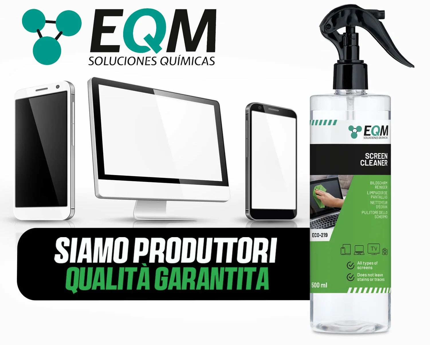Pulizia dello Schermo 500 ML EQM ECO-219 Panno in Microfibra per Display Tablet Cellulare Laptop