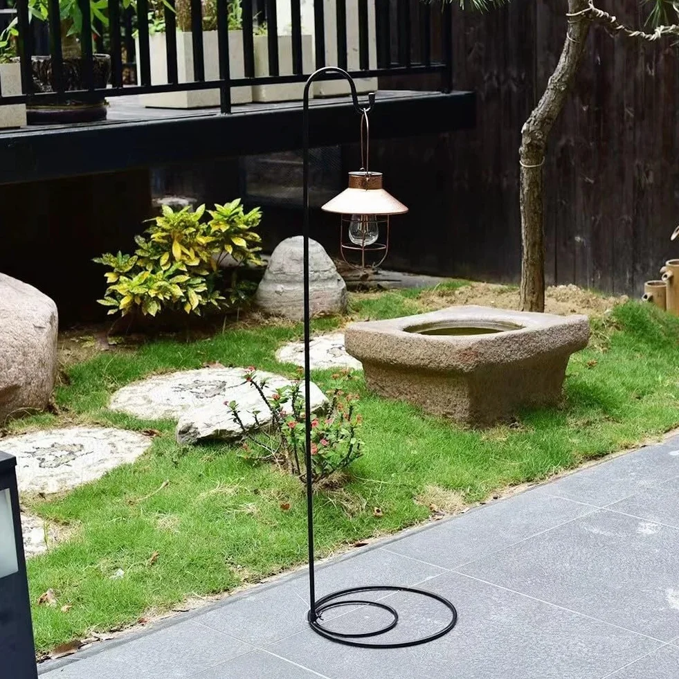 Gancio da pastore in ferro antiruggine per piante da giardino nero