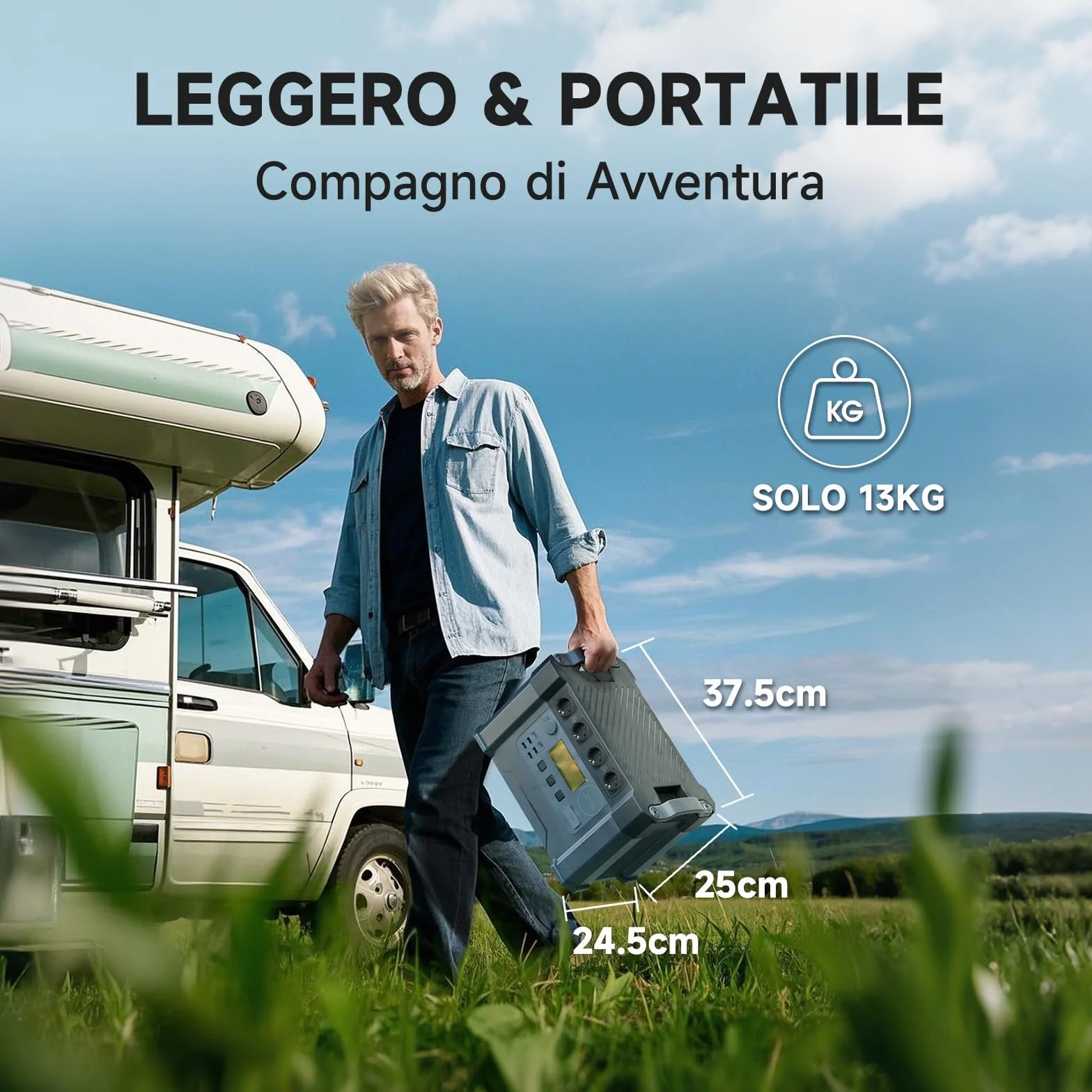 ALLPOWERS 1451Wh 2400W Centrale Elettrica Portatile S2000Pro, UPS Power Station con 4 * 2400W Uscite AC, 2700W AC+DC, Generatore Solare MPPT per RV Campeggio Casa Emergenza, 0-100% in 1,5 ore